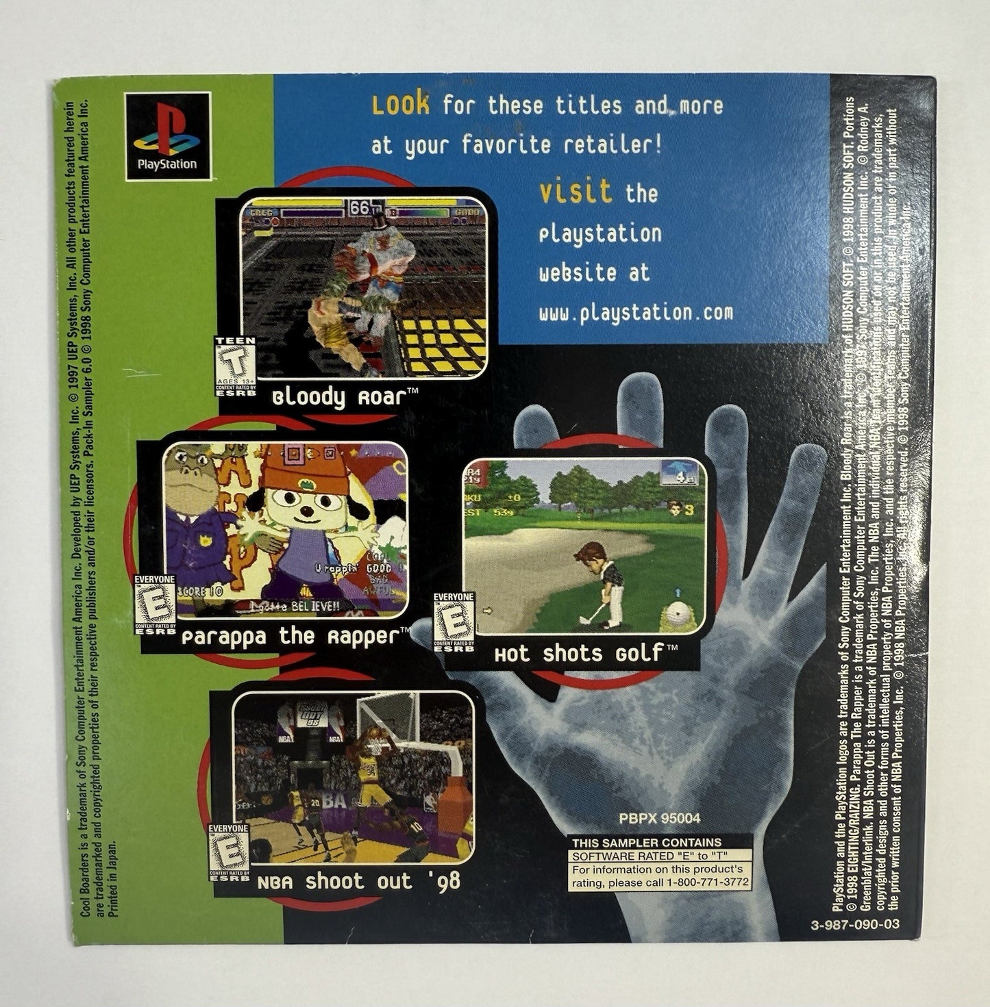 Interactive CD Sampler Disc 6 (PlayStation 1, 1998) Disc and Sleeve - Tested