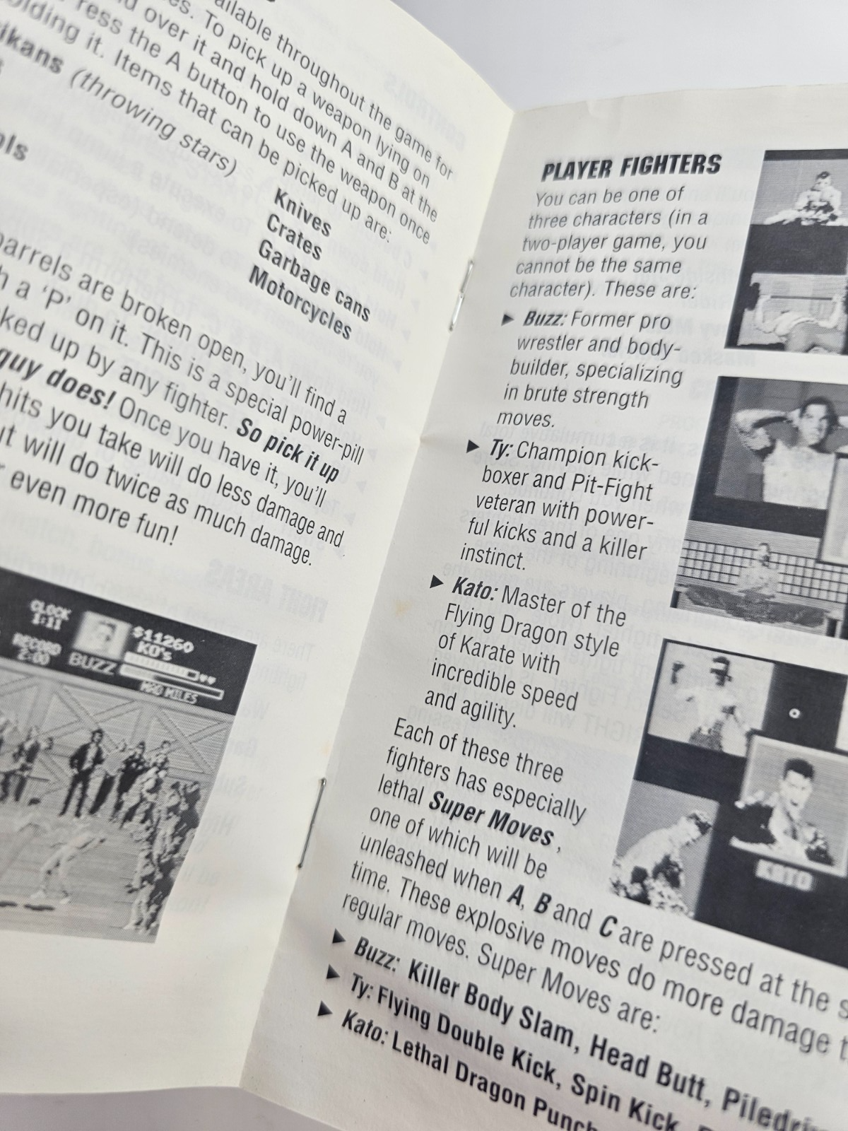 Pit-Fighter (Sega Genesis, 1991) Game Case Manual - Tested and Working