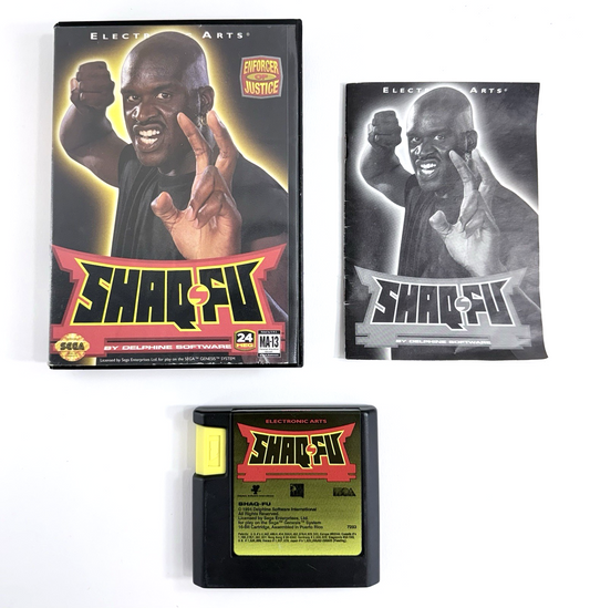 Shaq-Fu (Sega Genesis, 1994) Game, Case, Manual - Tested and Working