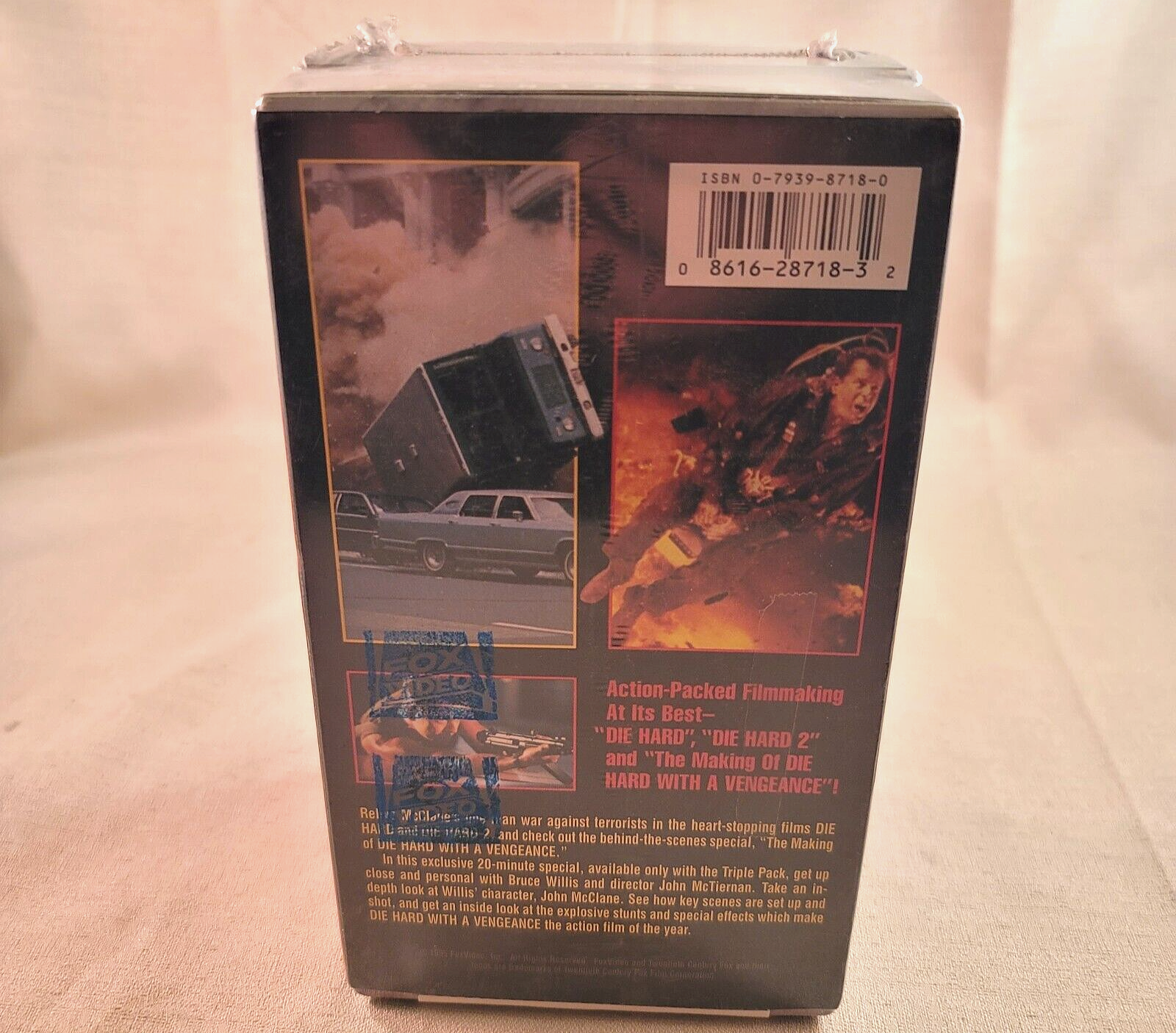 Die Hard VHS Tape Triple Pack (VHS, 1995) NEW, Factory Sealed - Watermarks