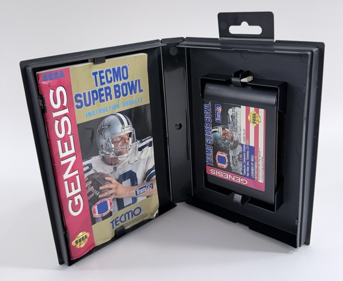 Tecmo Super Bowl (Sega Genesis, 1993) Game, Case, Manual - Tested and Working