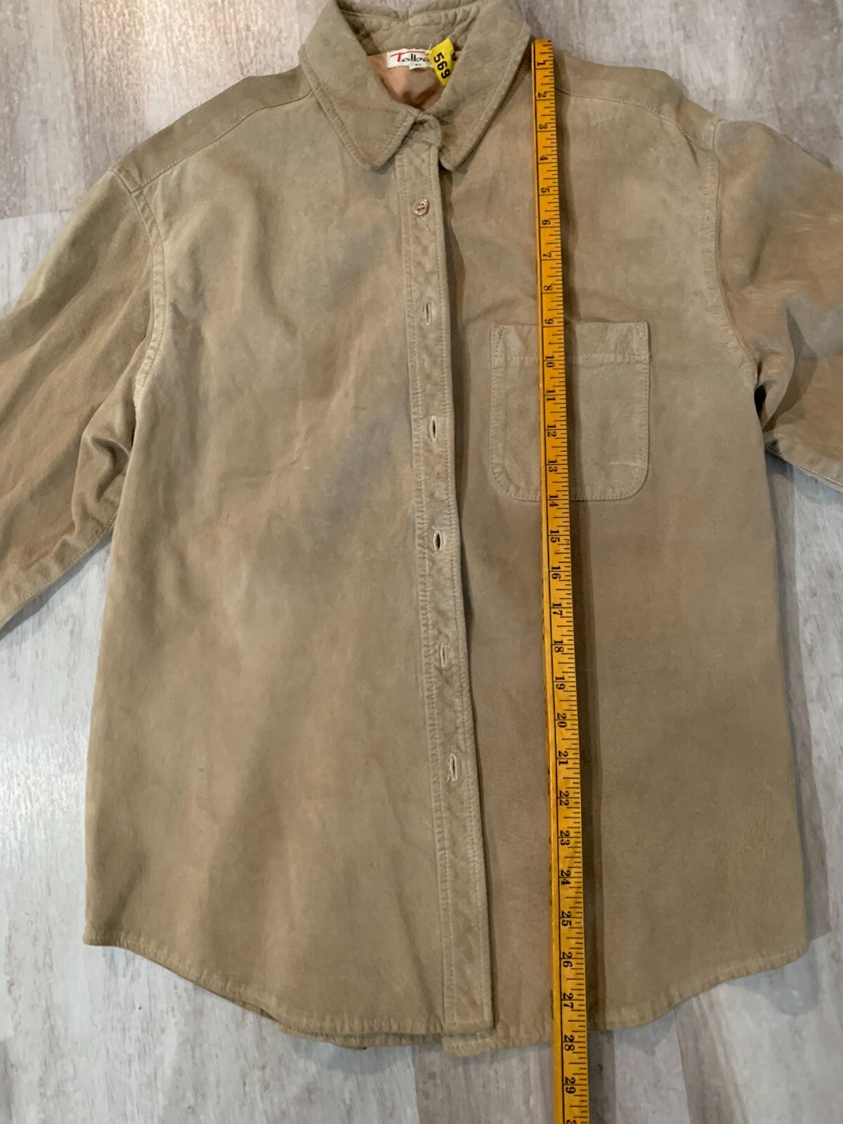 Talbots Genuine Leather Women's Medium Long Sleeved Button Up Shirt