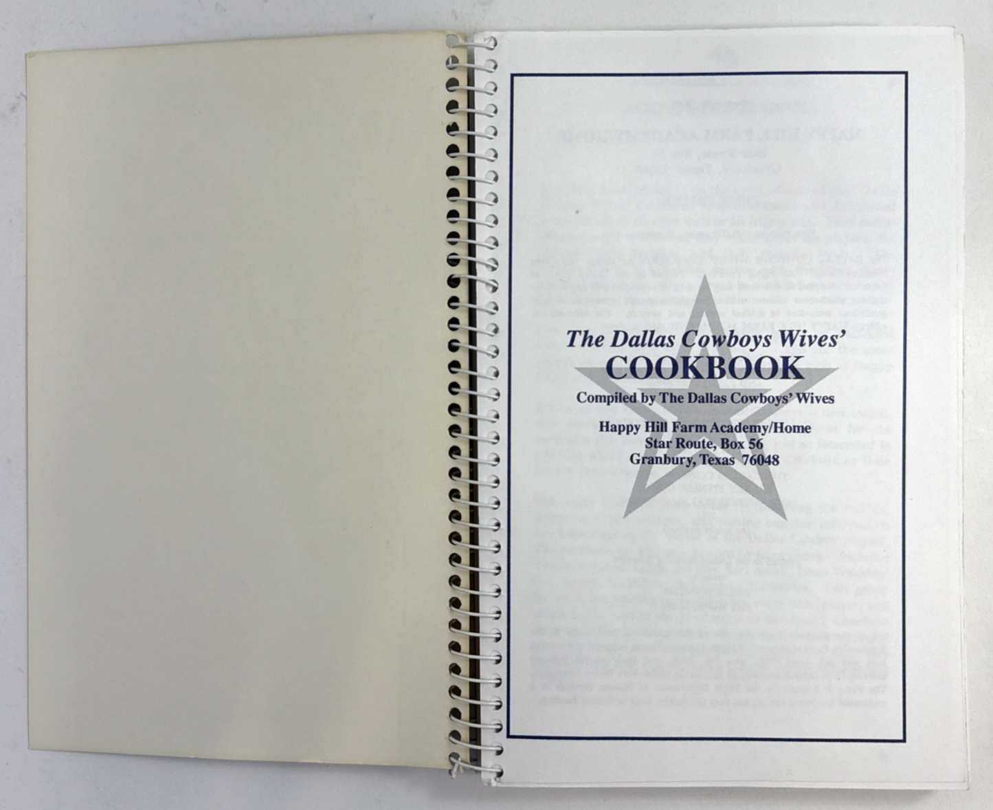 The Dallas Cowboys Wives Cookbook  (Paperback, 1991) First Edition