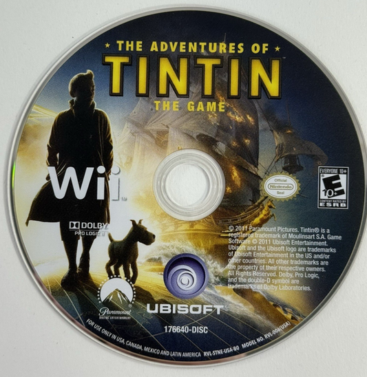The Adventures of Tintin: The Game (Nintendo Wii, 2011) Game Disc - Tested