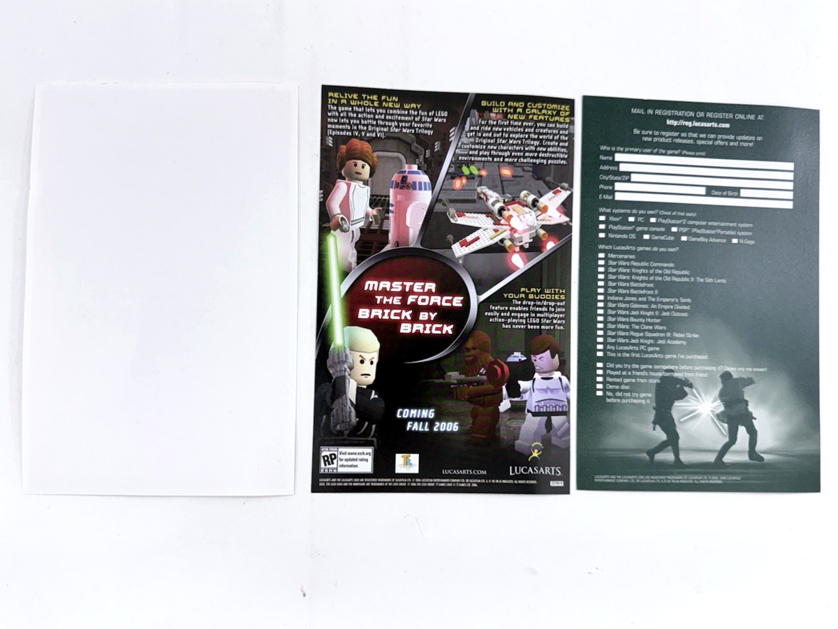 Star Wars Episode III: Revenge of the Sith (Xbox, 2005) Game Case Manual Inserts