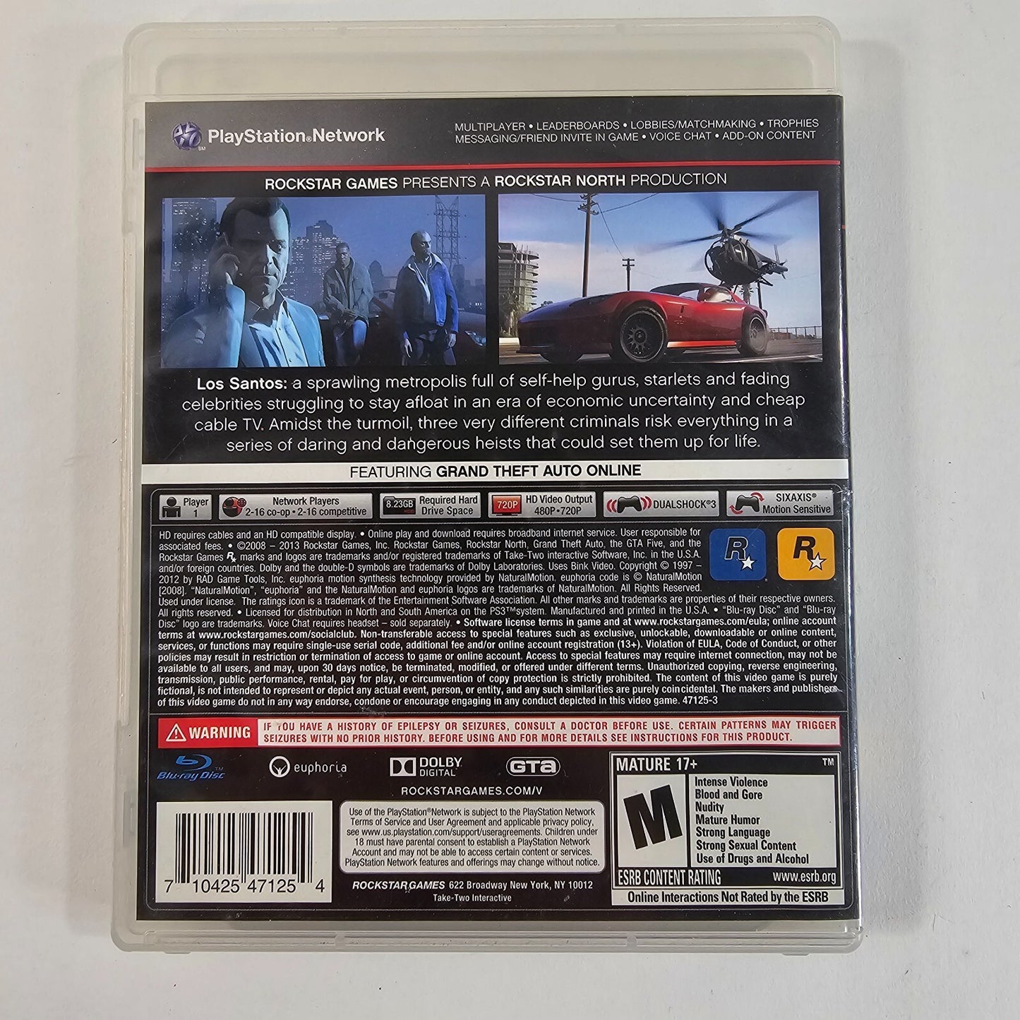 Grand Theft Auto 5 (Sony PlayStation 3, 2013) Game Case Manual - Complete/Tested