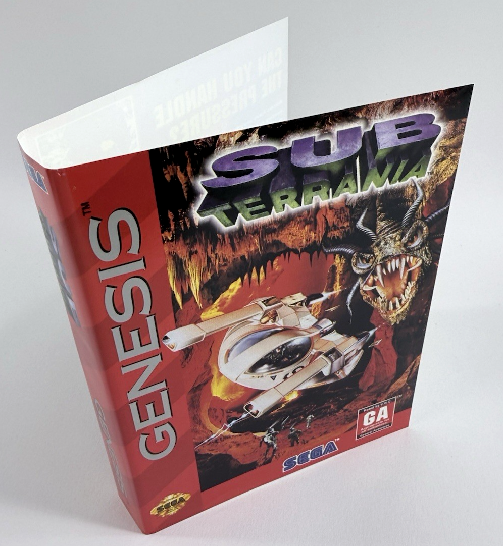 Sub Terrania (Sega Genesis, 1992) Original Case And Manual - No Game