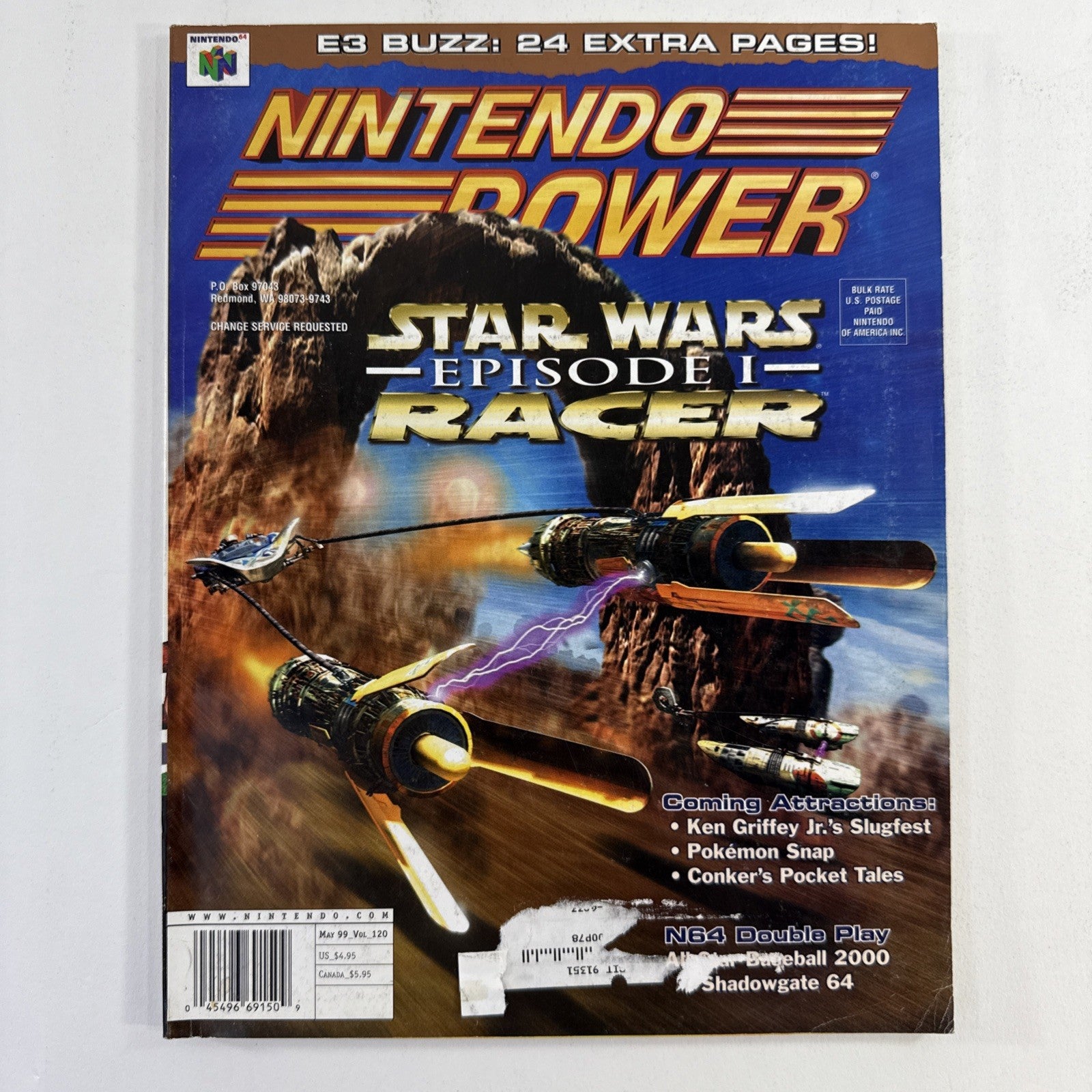 Nintendo Power Magazine Vol. 120 May 1999 with Harrier 2001 Poster and Inserts