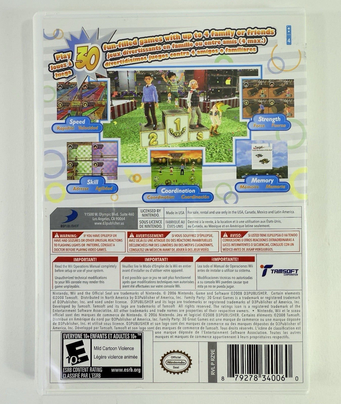 Family Party: 30 Great Games Outdoor Fun (Nintendo Wii, 2009) Game Case Manual