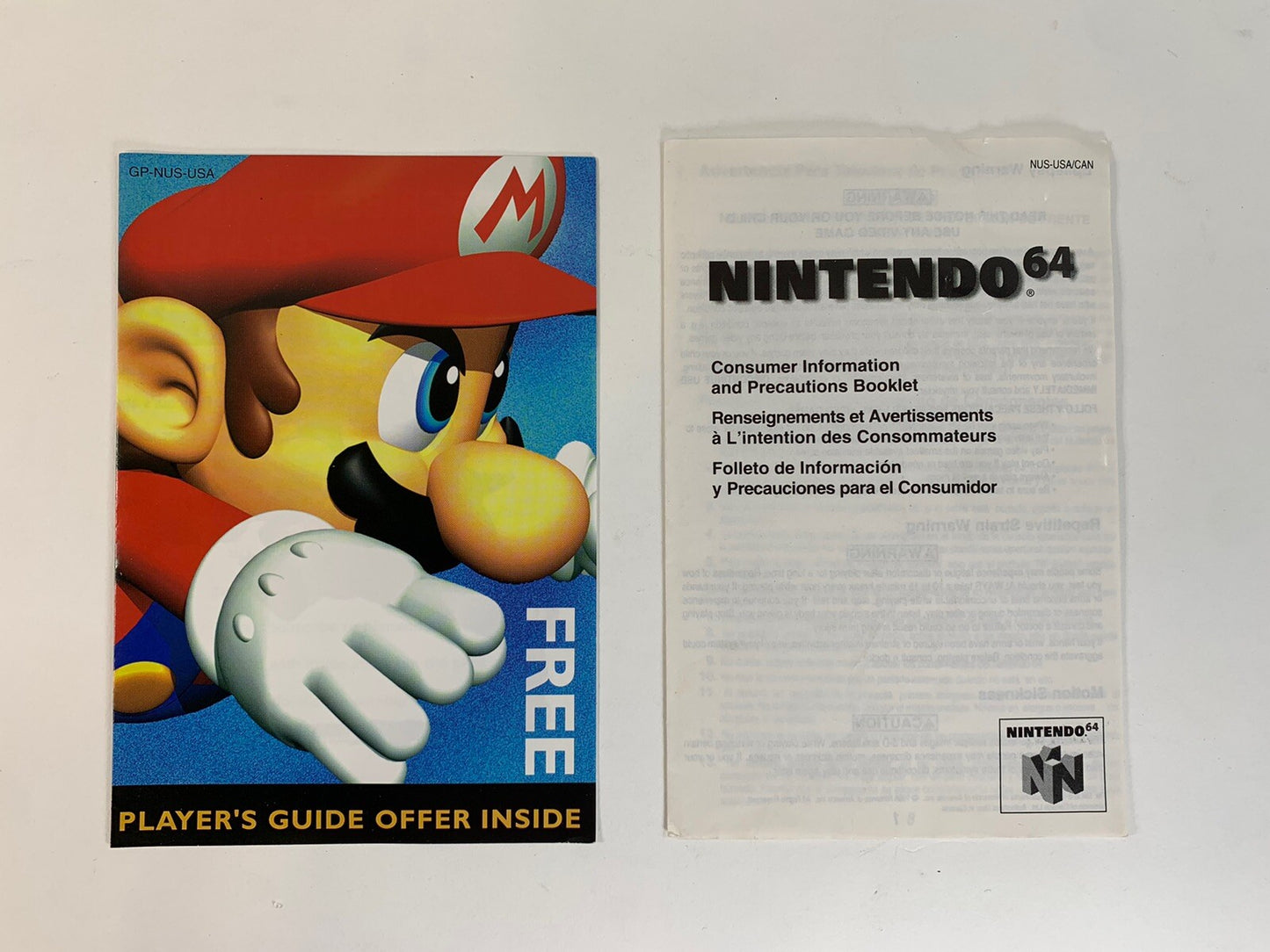 Mario Kart 64 Player's Choice (Nintendo 64, 1997) Game Box Inserts - No Manual