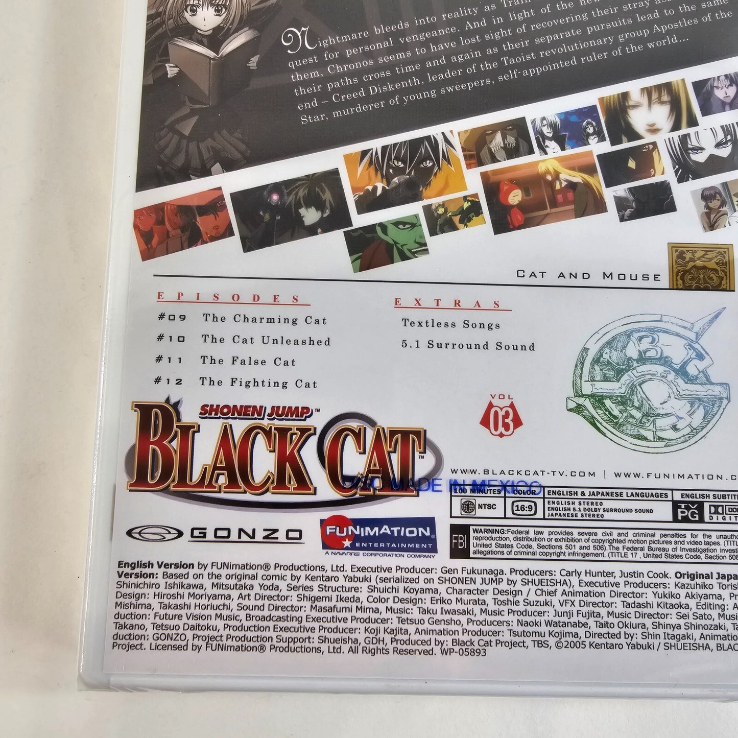 Shonen Jump Black Cat - Vol. 3: Cat and Mouse (DVD, 2007) NEW