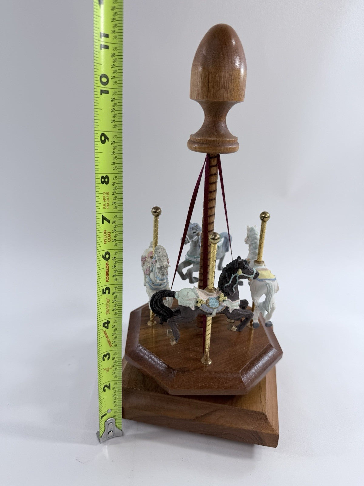 Generations Wooden Base Musical Four-Horse Carousel - Made In USA - Tested