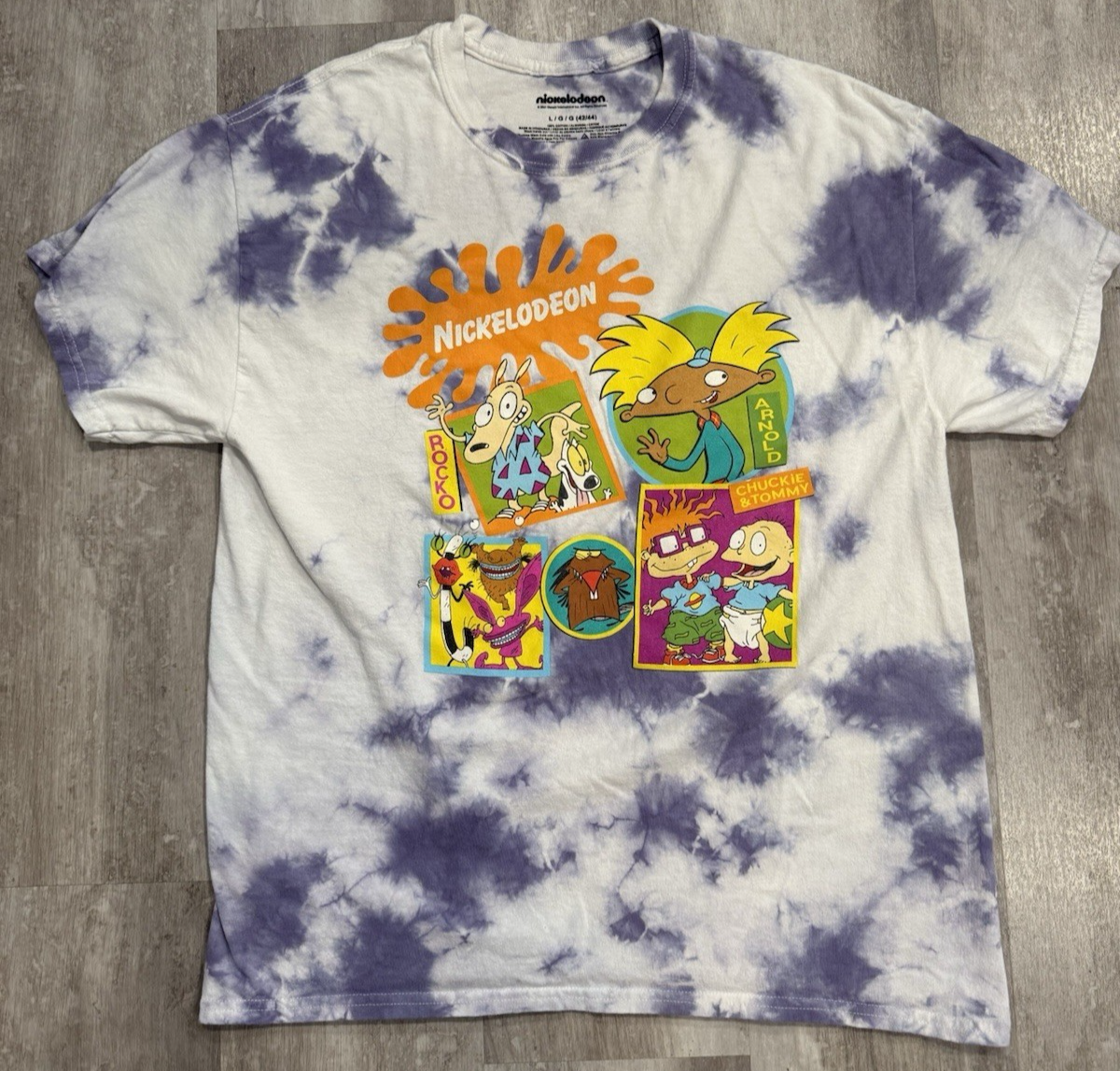 Nickelodeon 90’s Character Tie Dye Large T-shirt - Rocko, Rugrats, Real Monsters