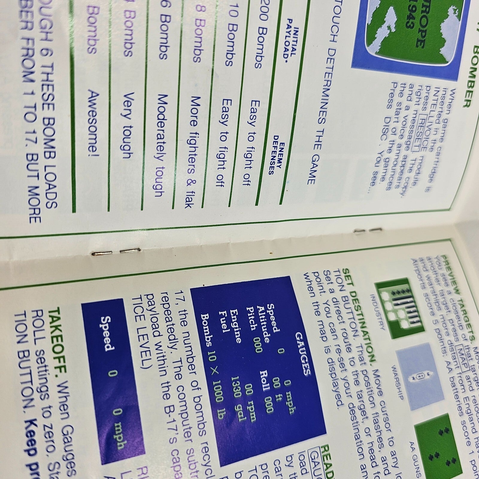 Space Spartans (Intellivision bundle) B-17 Bomber Game Cartridges and Manuals