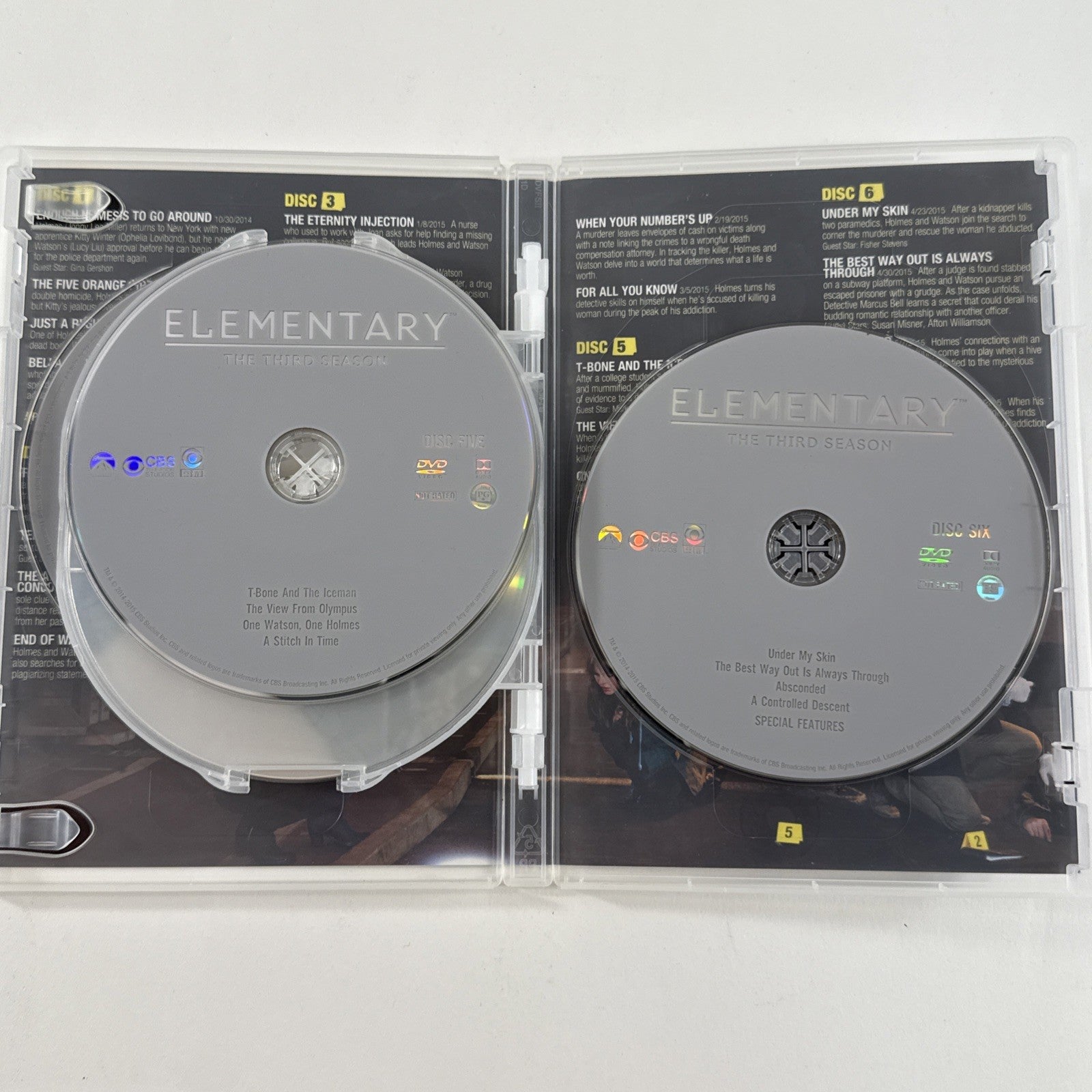 Elementary: Seasons 1-3 (DVD, 2015, 18-Disc Set) Tested and Working