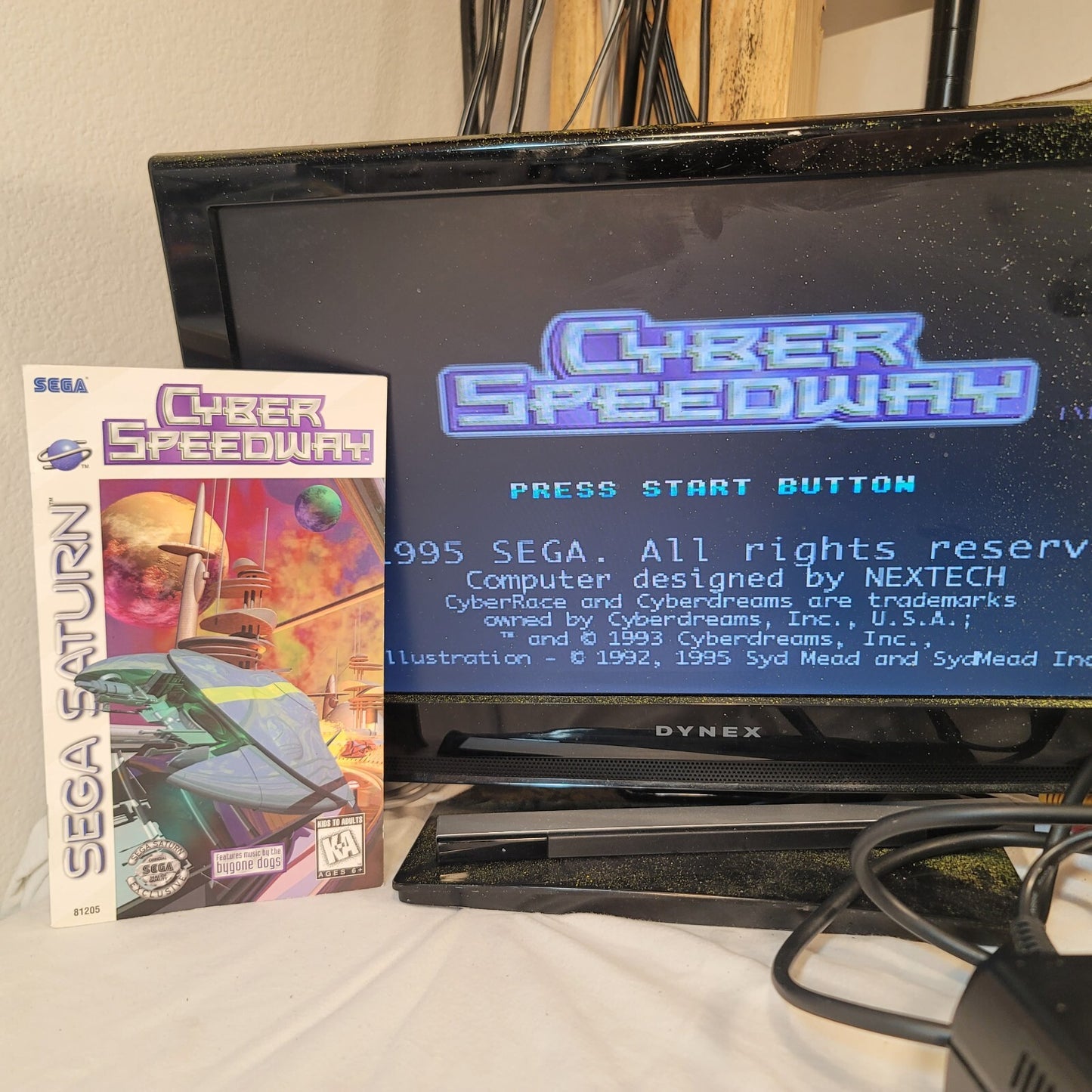Cyber Speedway (Sega Saturn, 1995) Disc and Manual