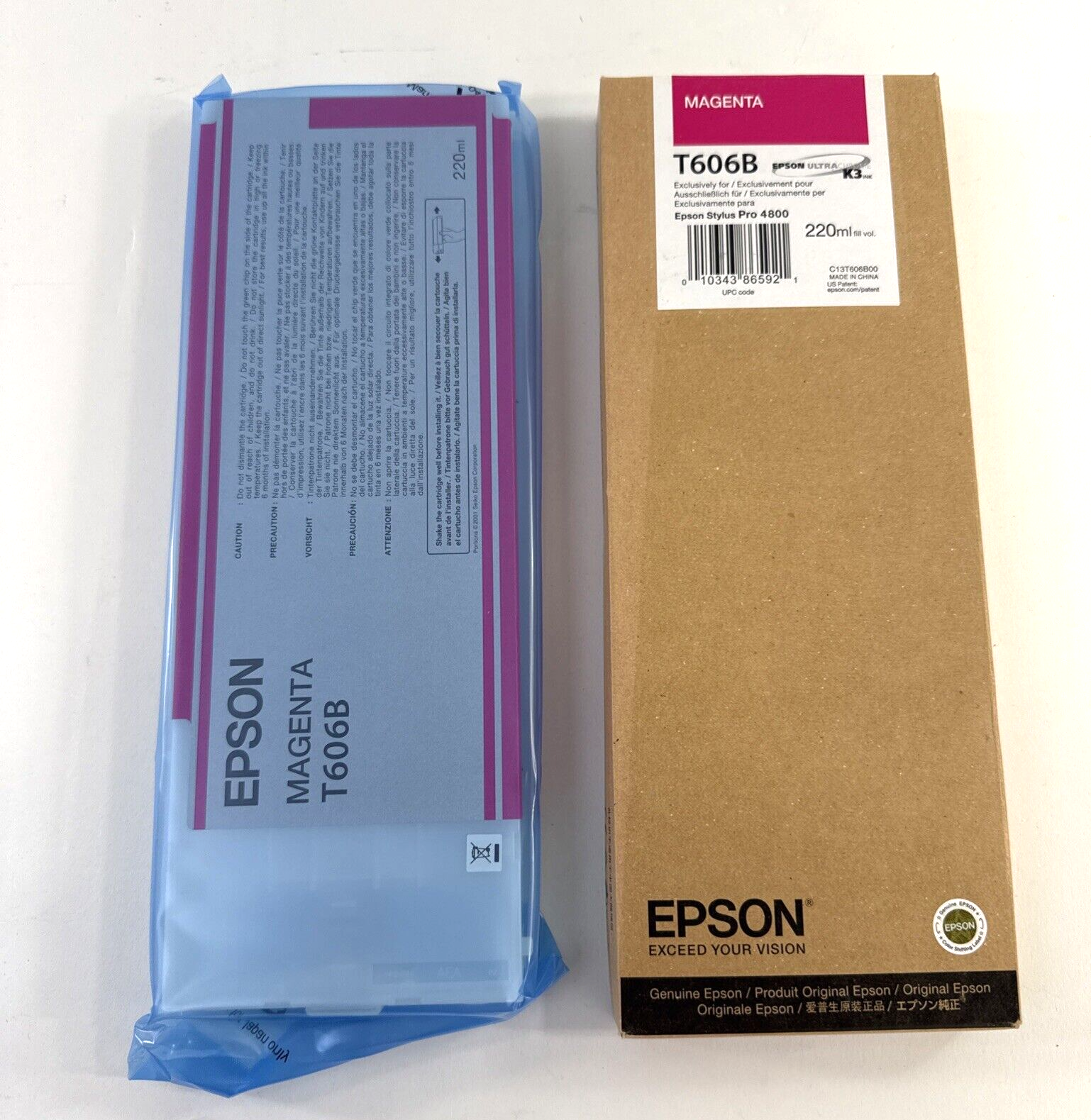 Epson K3 Ultrachrome Magenta Ink Cartridge T606B Exp Date: 2018 - New