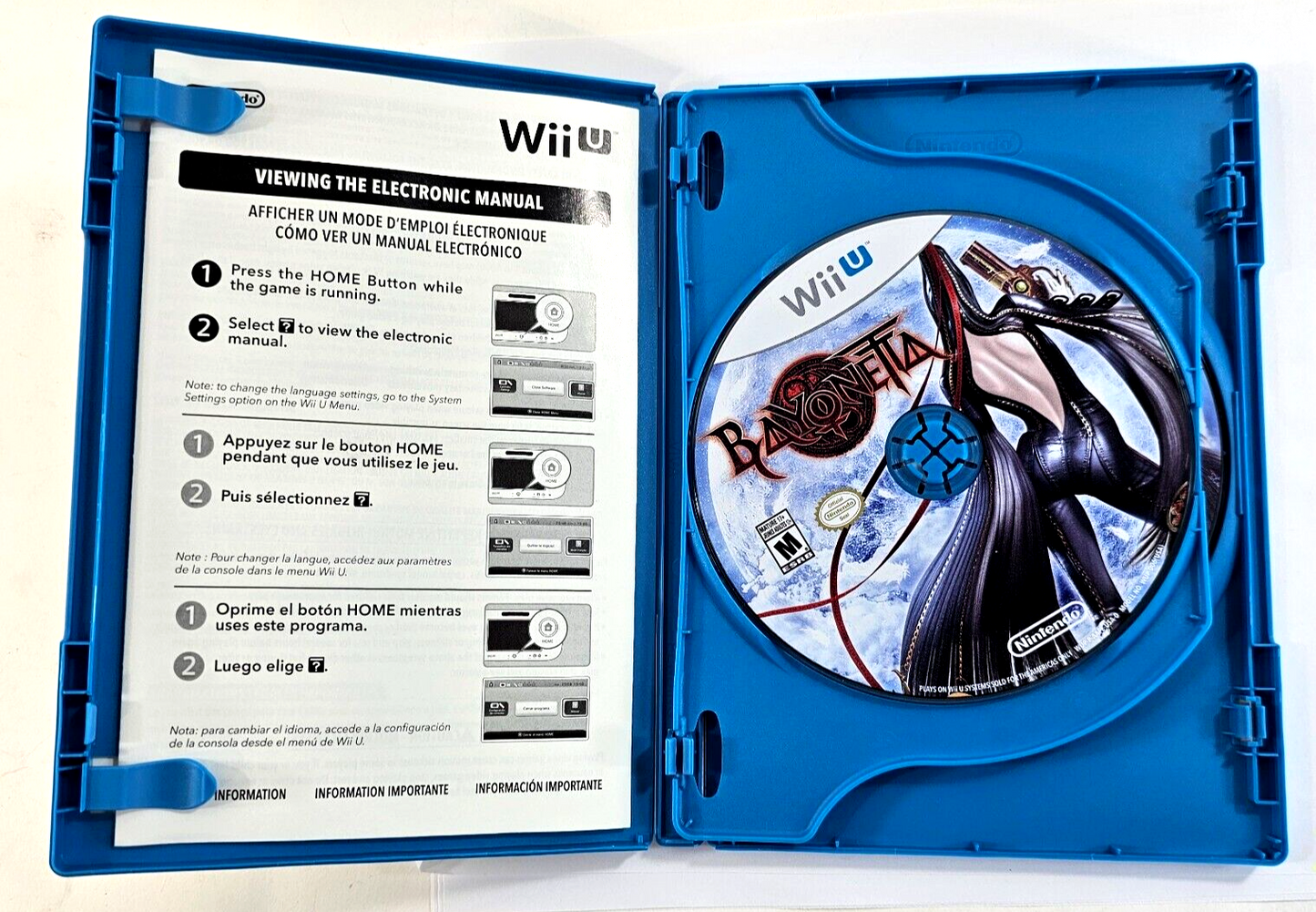 Bayonetta 2 (Nintendo Wii U, 2014) Game Discs, Case, Insert - Tested