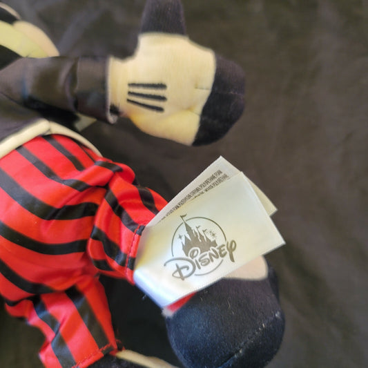 Disney Halloween 13” Mickey Mouse Plush Red / Black Satin Outfit Top Hat Spider