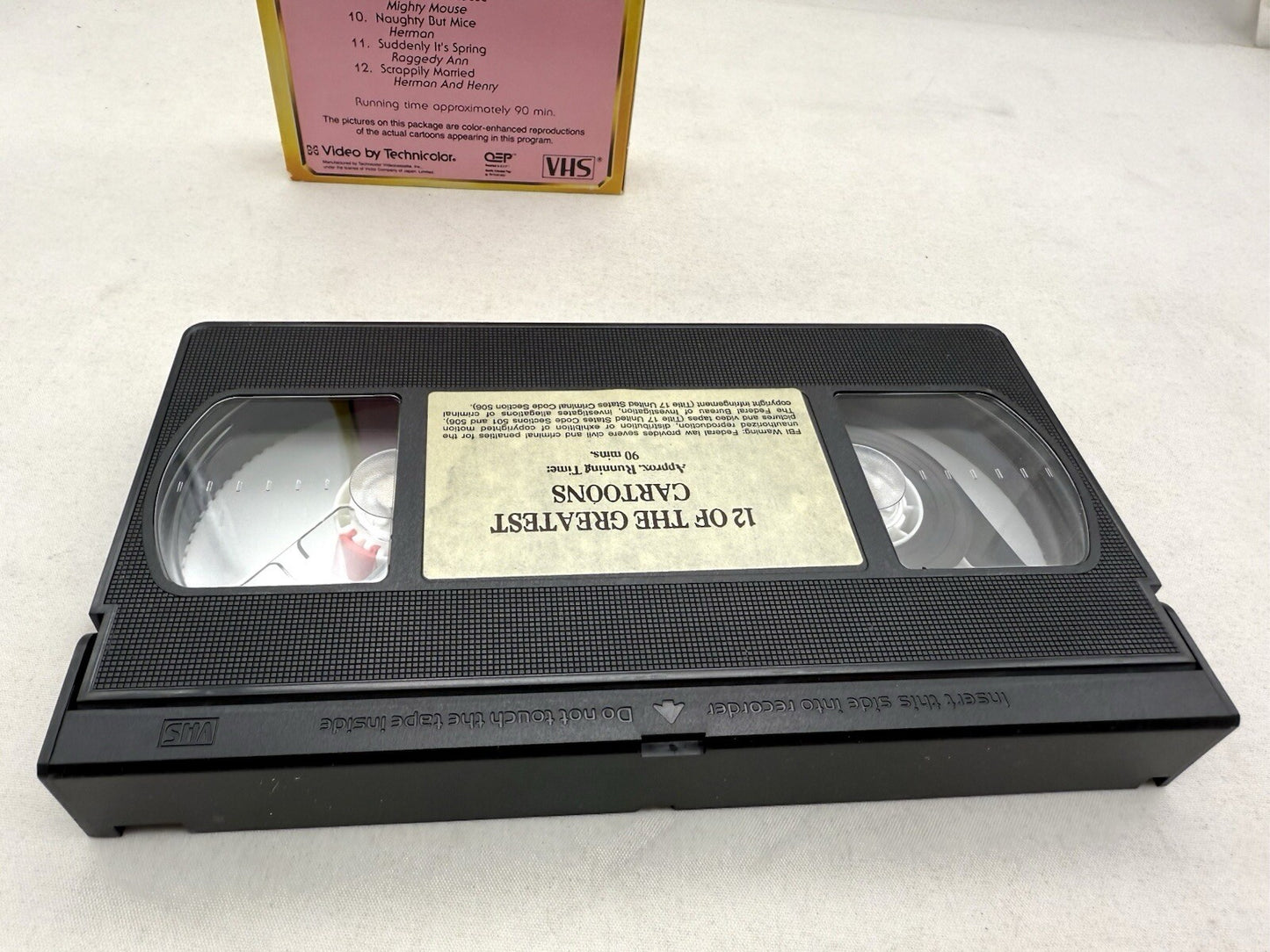 12 of the Greatest Cartoons (VHS, 1990) Tested and Working