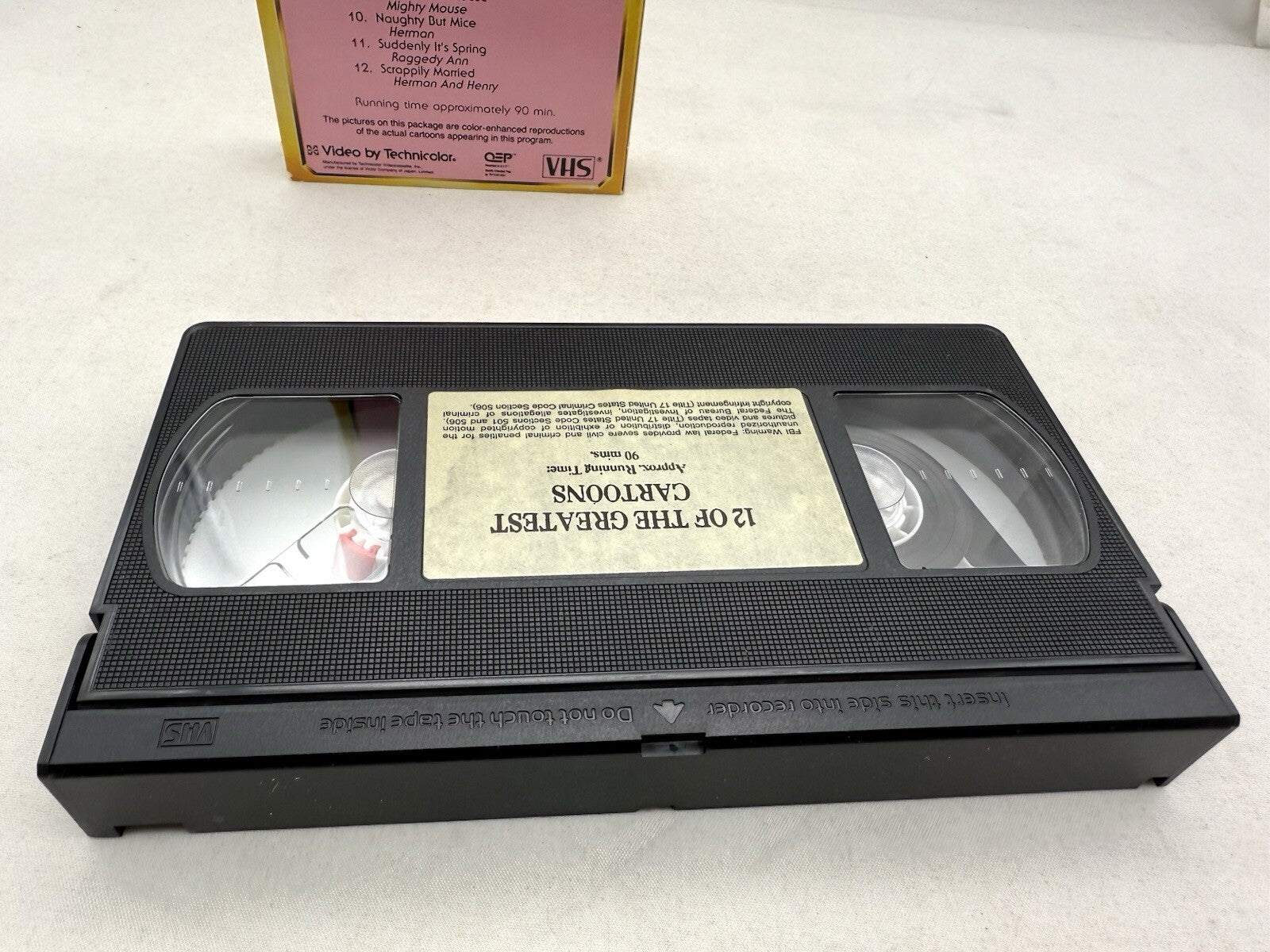 12 of the Greatest Cartoons (VHS, 1990) Tested and Working