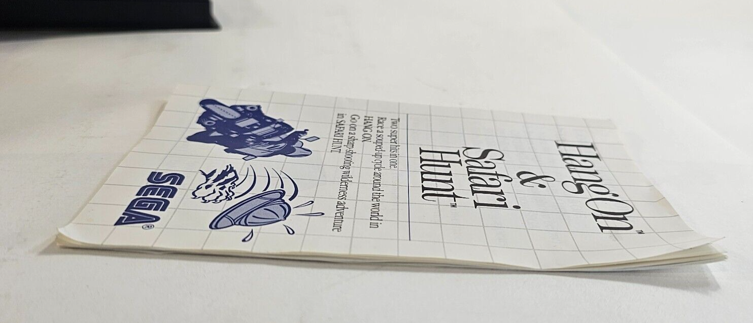 Hang On & Safari Hunt: The Combo Cartridge (Sega Master System, 1986) - Tested