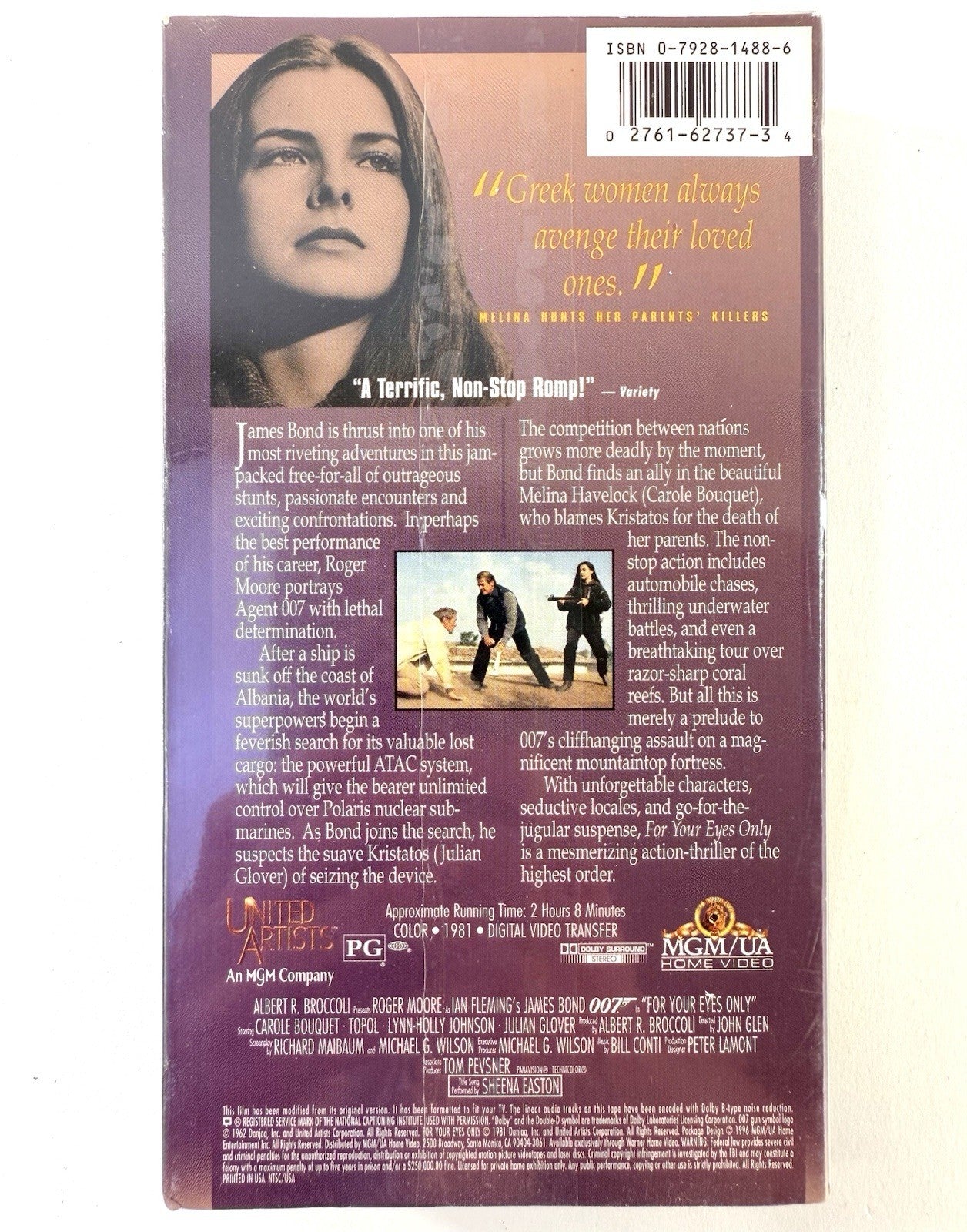 For Your Eyes Only (VHS, 1996) New, Factory Sealed - Roger Moore James Bond Film