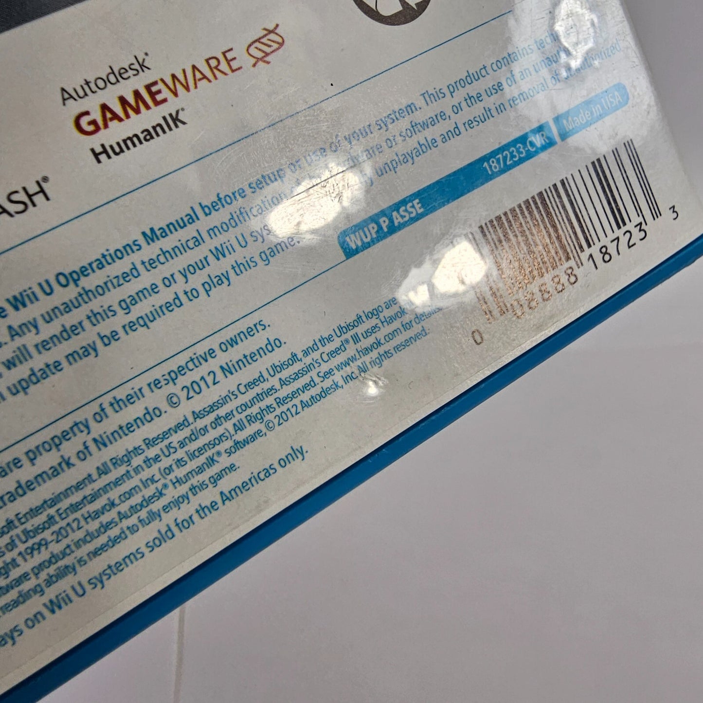 Assassin's Creed III (Nintendo Wii U, 2012) Game Case Manual - Tested