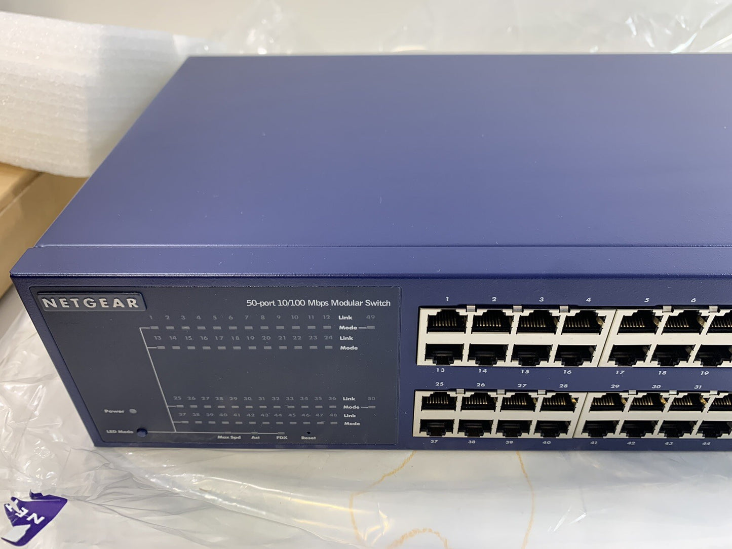Netgear FS750NA -  48-Port Switch - 2 Gig Slots - New, Open Box
