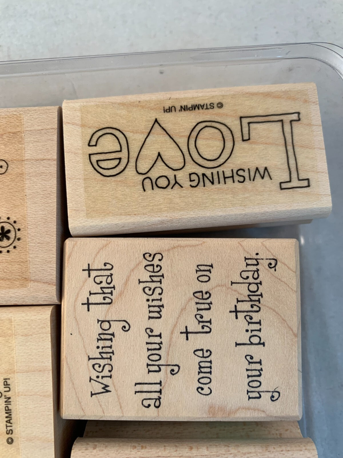 Stampin Up (Lot of 6) Best Wishes Stamps (hearts, flowers, wishes )