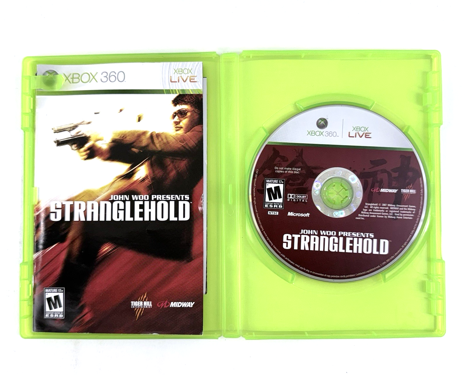Stranglehold (Microsoft Xbox 360, 2007) Game Case Manual Art Book Registration