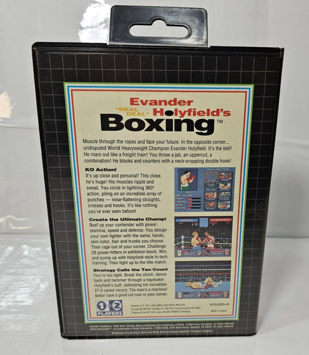 Evander Holyfield's "Real Deal" Boxing (Sega Genesis, 1992) - Tested and Working