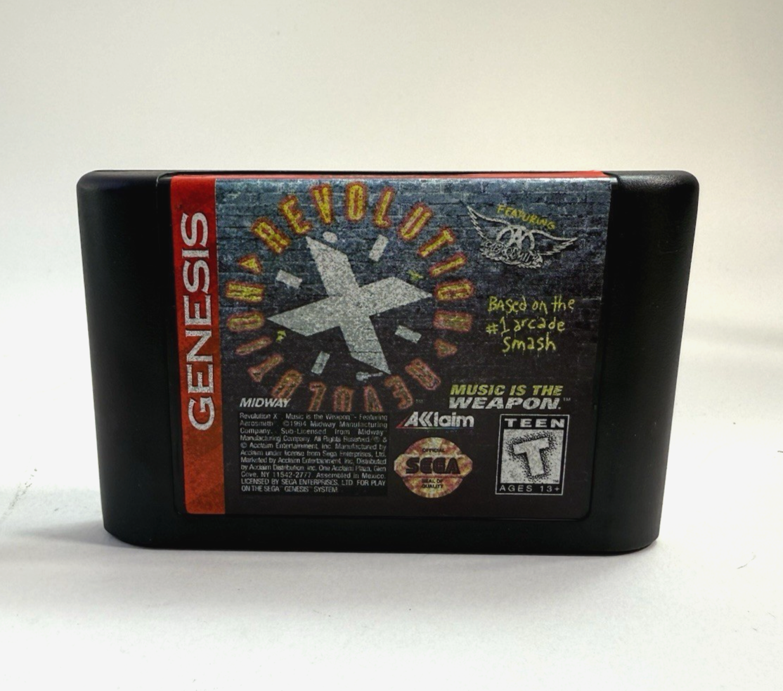 Revolution X f. Aerosmith (Genesis, 1995) Game Case Manual Poster Registration