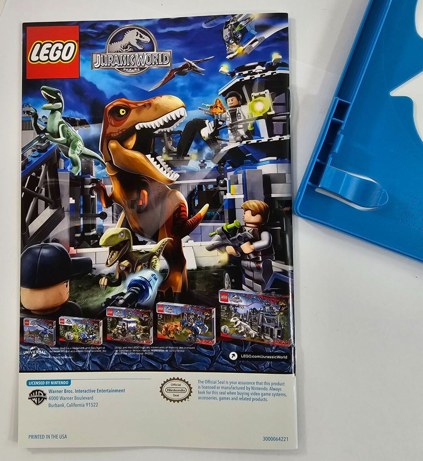 Lego Jurassic World (Nintendo Wii U, 2015) Game Case Manual - Tested and Working