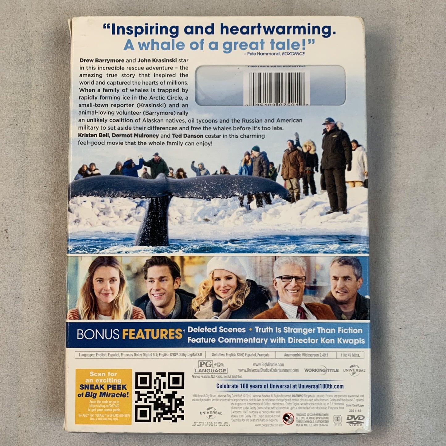 Big Miracle (DVD, 2012) NEW with Sleeve