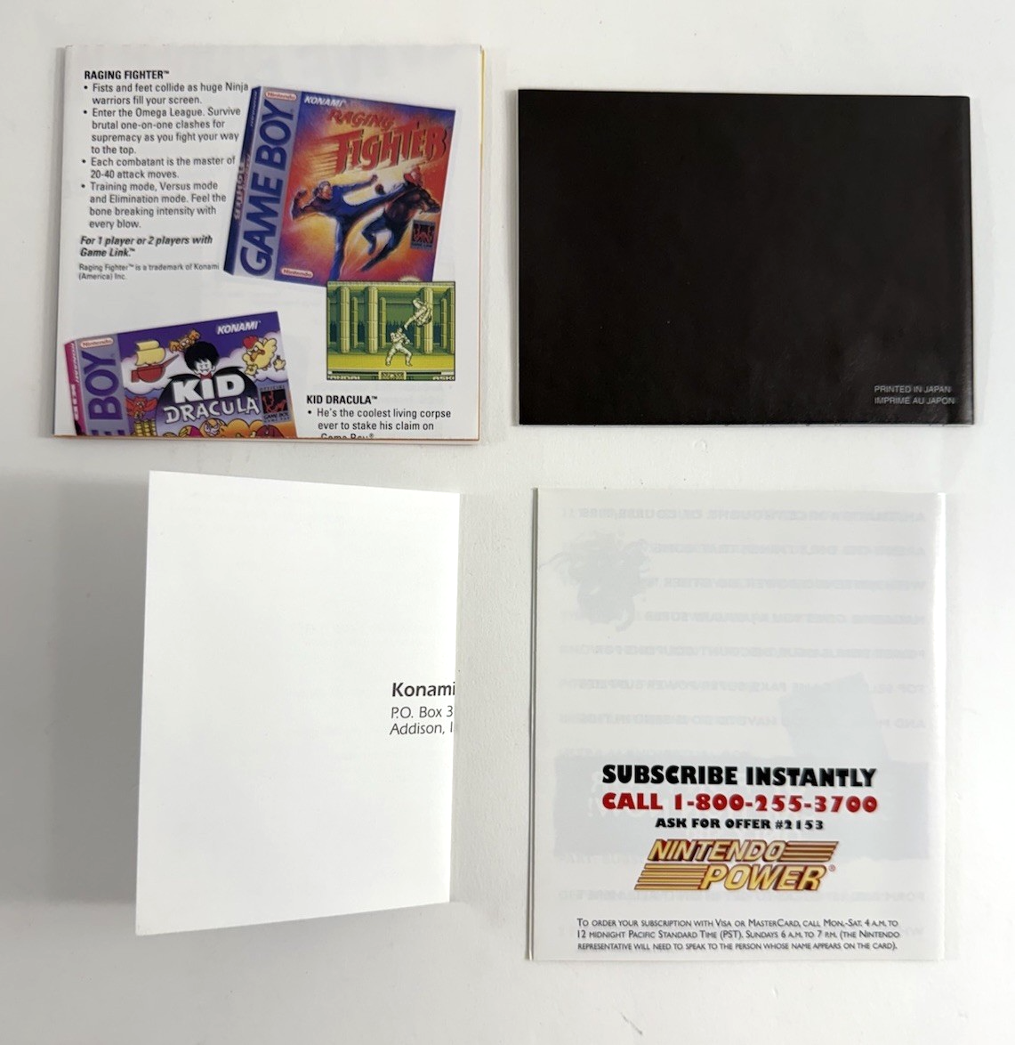 Double Dribble 5 on 5 (Nintendo GameBoy, 1991) Game Box Manual Inserts Reg. Card