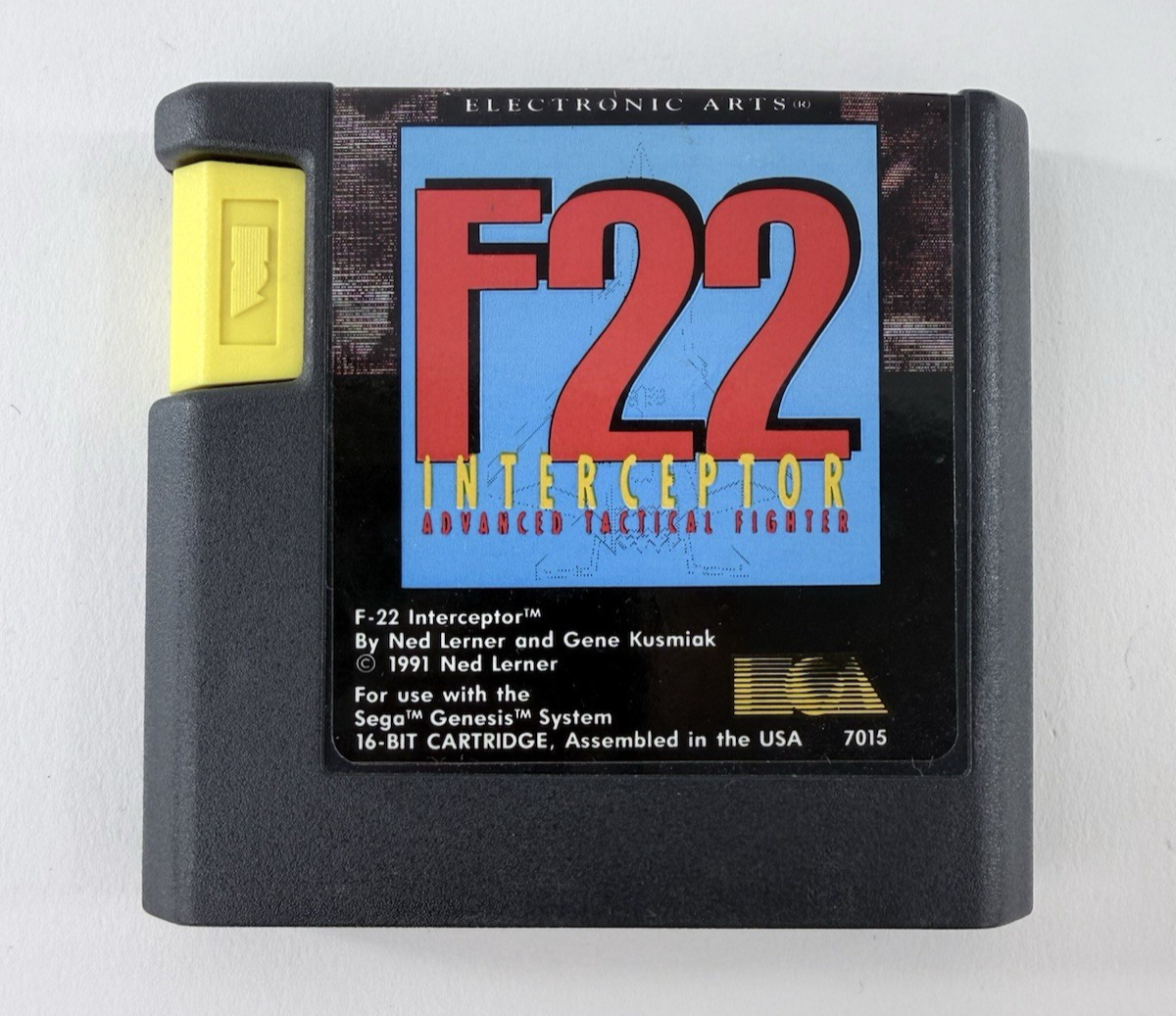 F22 Interceptor (Sega Genesis, 1991) Game, Case, Manual - Tested and Working