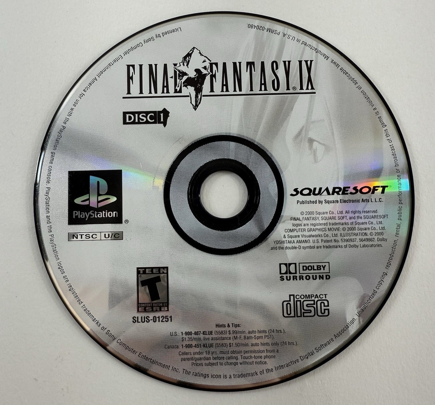 Final Fantasy IX (PlayStation 1, 2000) Game Discs Only - Tested and Working