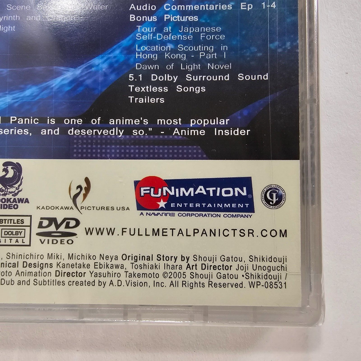 Full Metal Panic: The Second Raid TSR - Vol. 1 (DVD, 2007) with Slipcover NEW