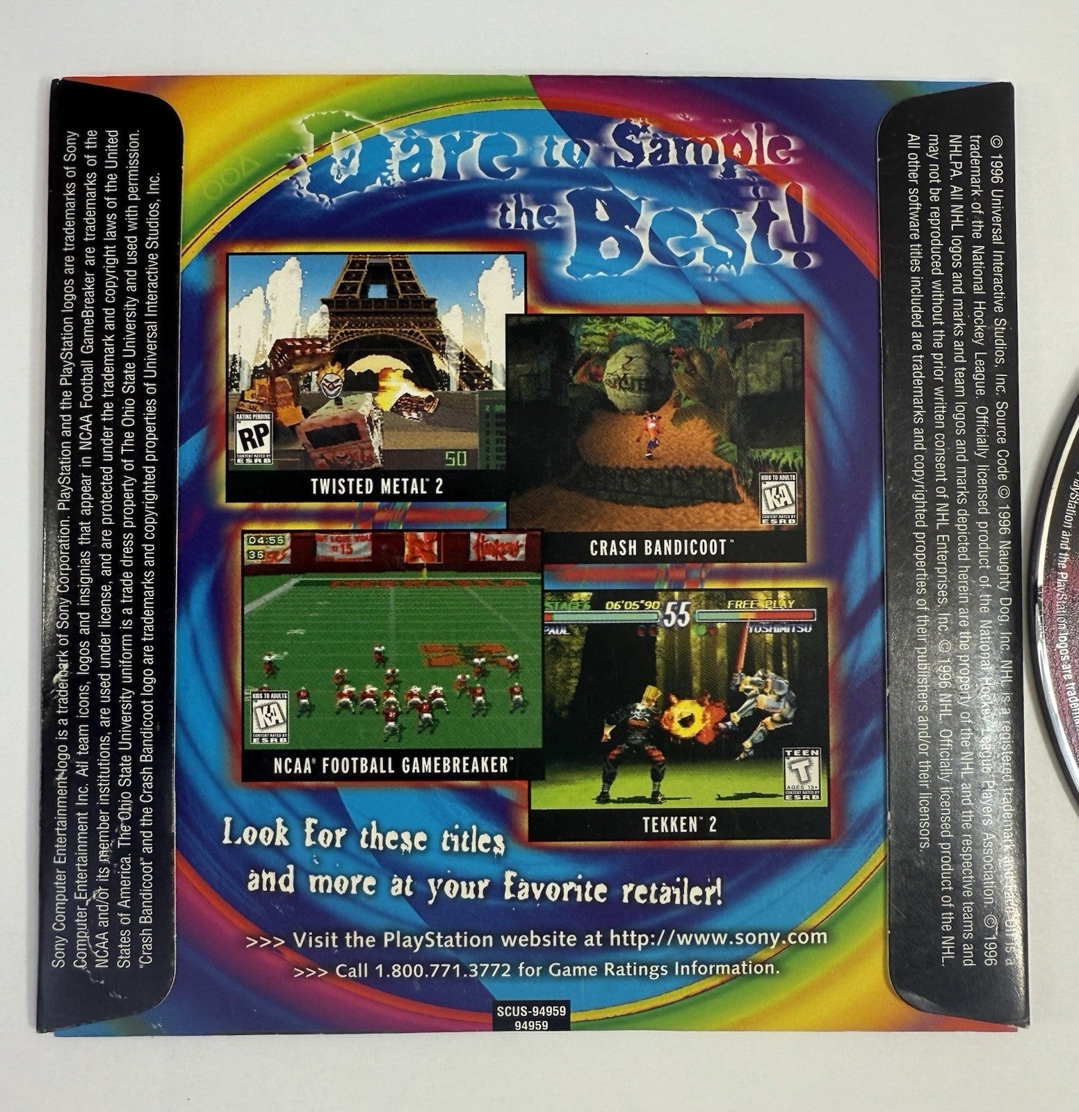 PlayStation Interactive Sampler Vol. 3 (Sony PlayStation 1, 1996) Game & Sleeve