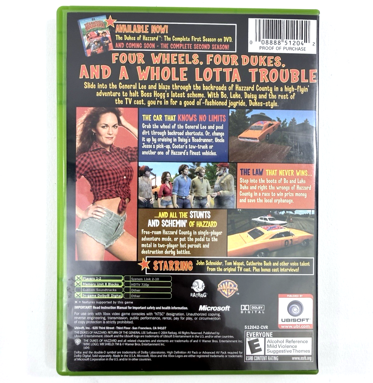 Dukes of Hazzard: Return of the General Lee (Xbox, 2004) Game Case Manual Reg.