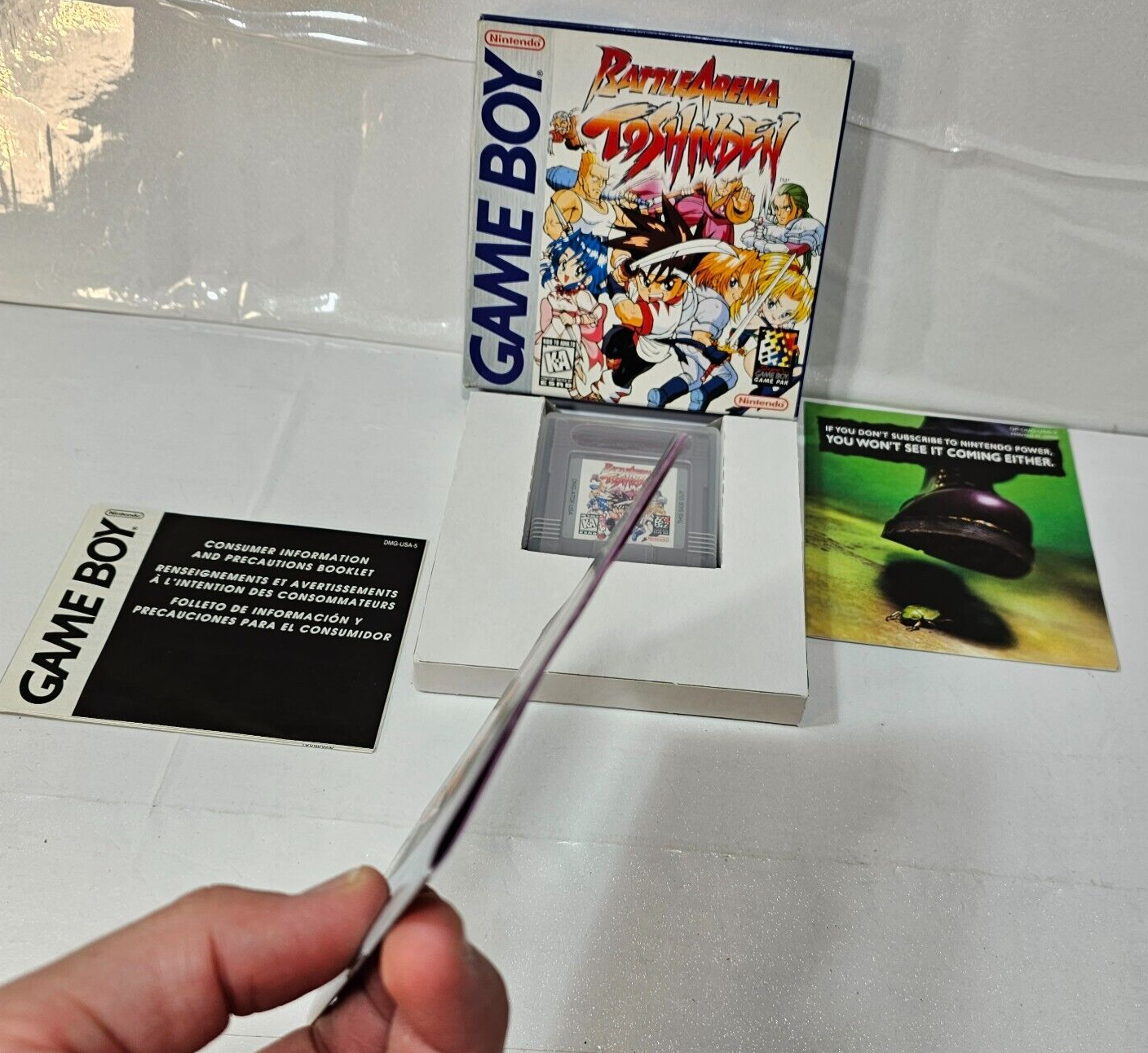Genuine Battle Arena Toshinden (Nintendo Gameboy, 1995) Game Box Manual Inserts