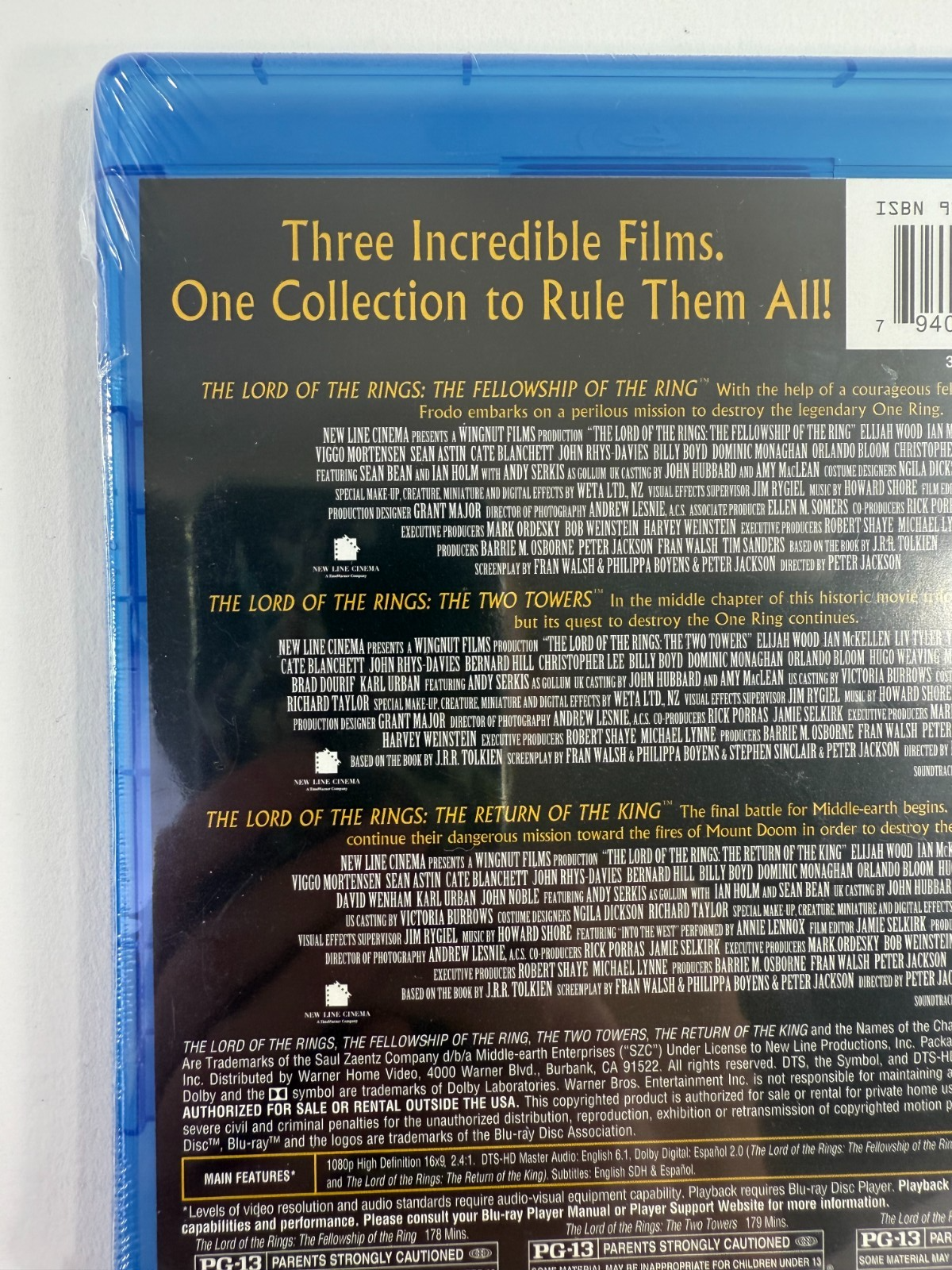 The Lord of the Rings: Theatrical 3-Film Collection (Blu-ray Disc, 2014) New