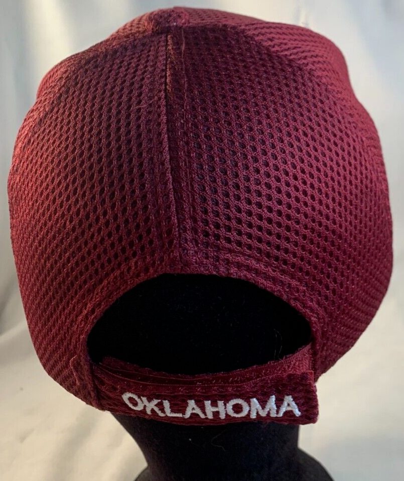 Oklahoma State Embroidered Maroon Adjustable Mesh Hat by USA Headwear