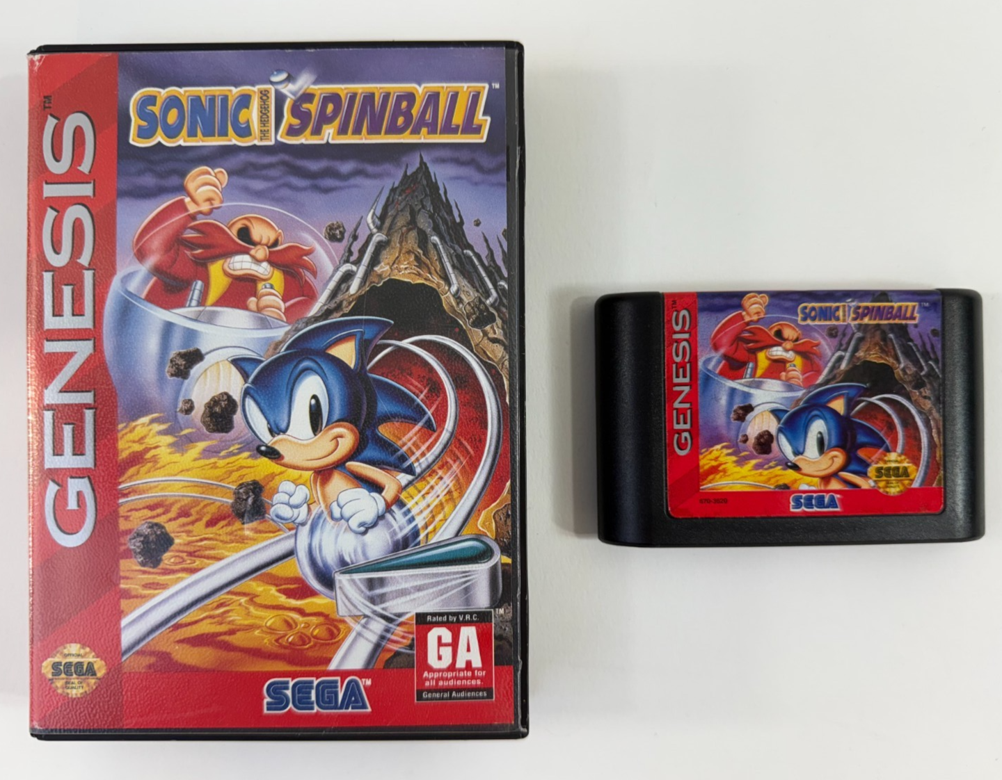Sonic Spinball (Sega Genesis, 1993) Game and Case - Tested and Working