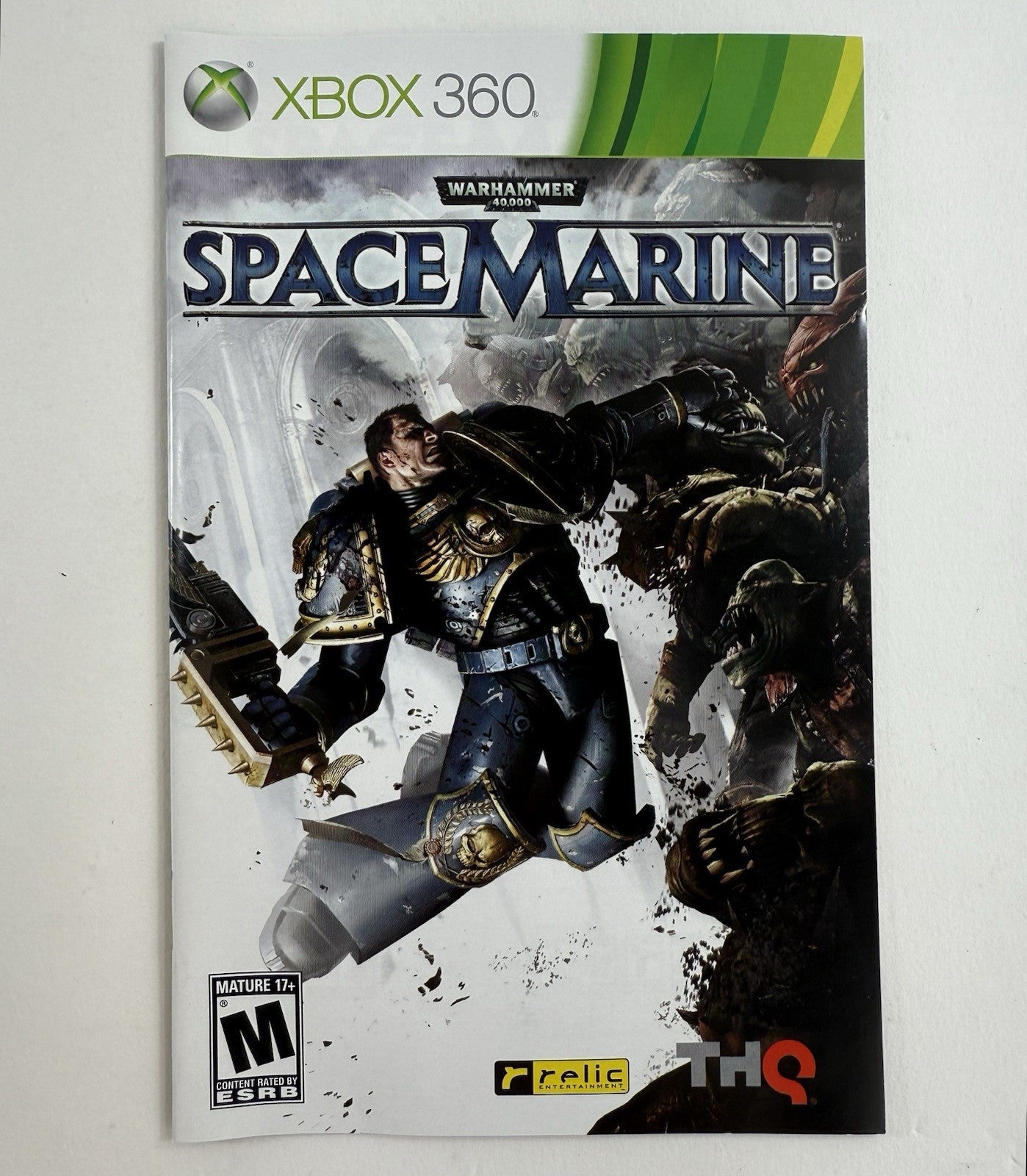 Warhammer 40,000: Space Marine (Xbox 360, 2011) Game Case Manual - Tested