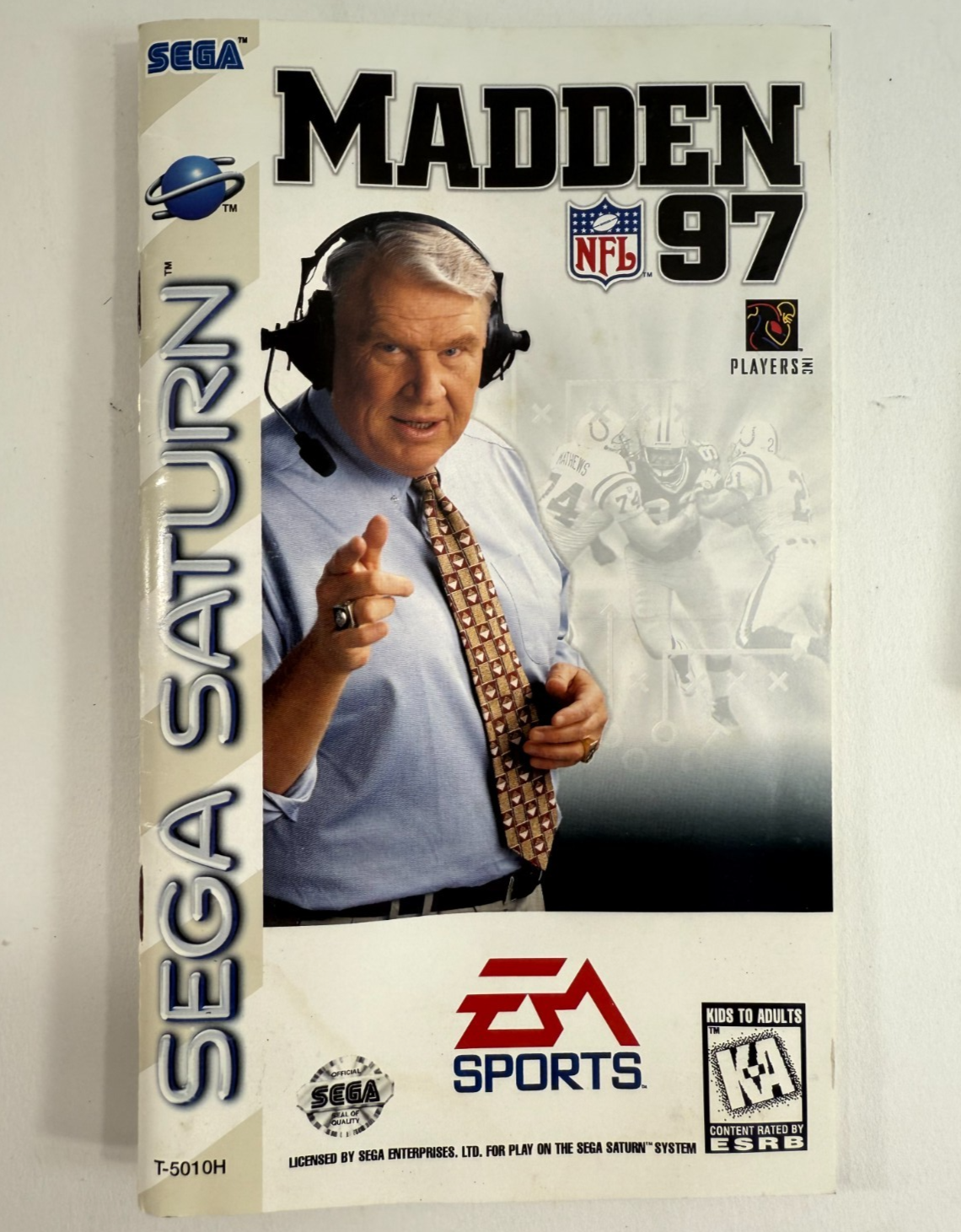 Madden NFL 97 (Sega Saturn, 1996) Game Case Manual Poster Insert - Tested