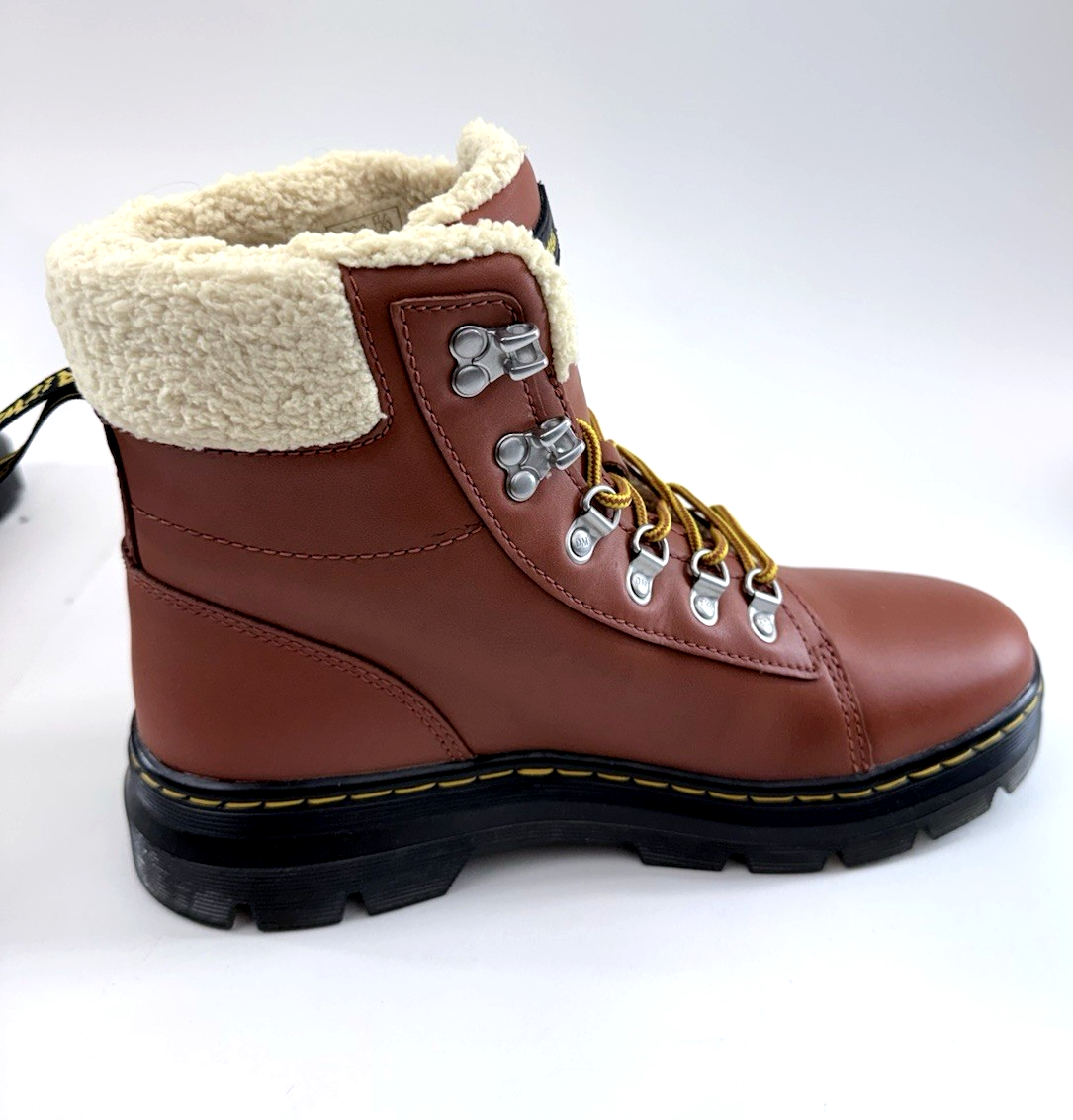 Doc Martens Combs W Leather Faux Fur-Lined Womens 9 Tan Air Wair WarmWair Boots