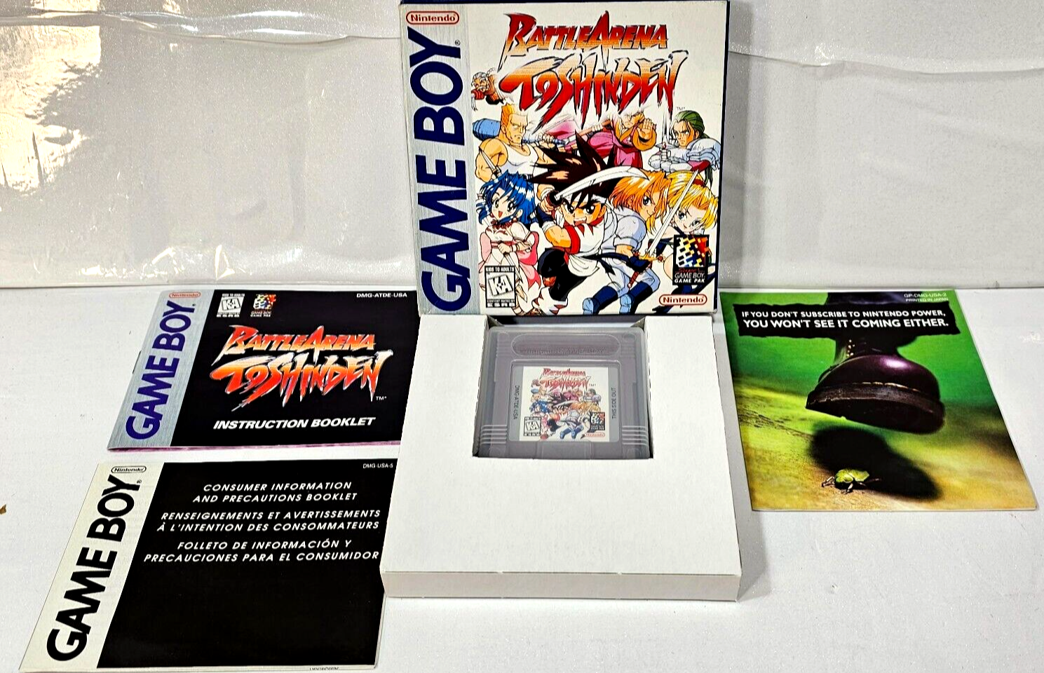 Genuine Battle Arena Toshinden (Nintendo Gameboy, 1995) Game Box Manual Inserts