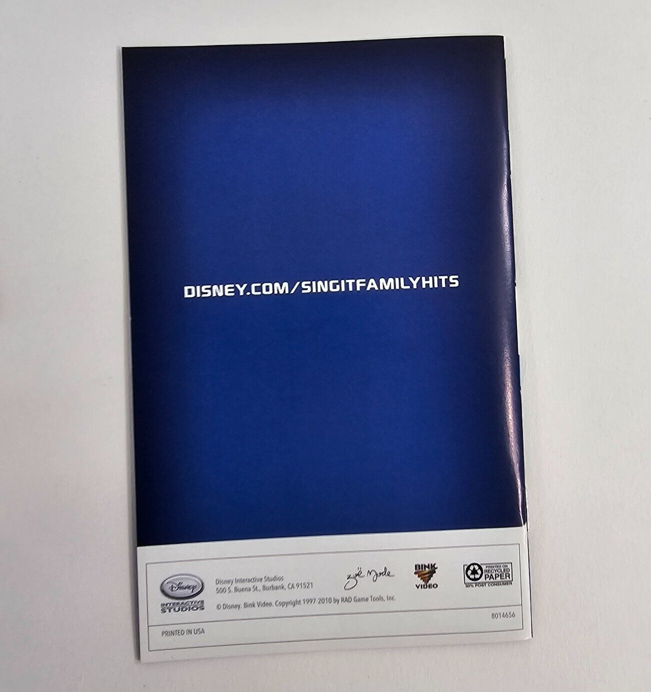 Disney Sing It: Family Hits (Nintendo Wii, 2010) Game Case Manual - Tested